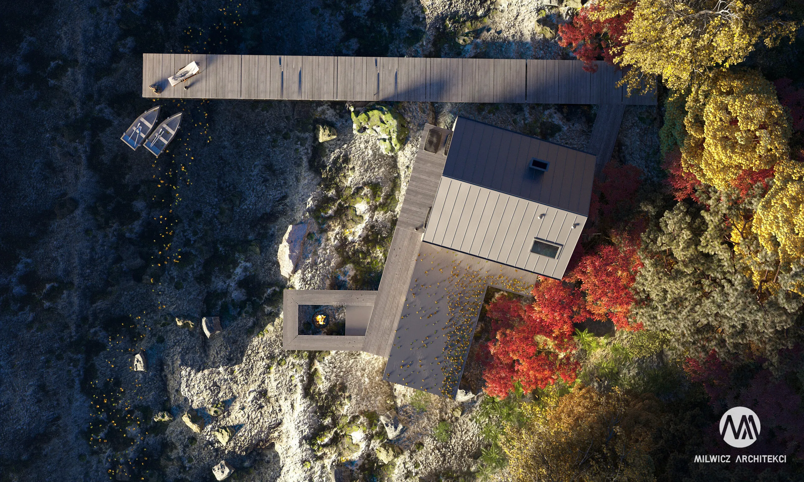 Gotowy projekt domu - Milwicz Architekci -Warszawa - widok z lotu ptaka