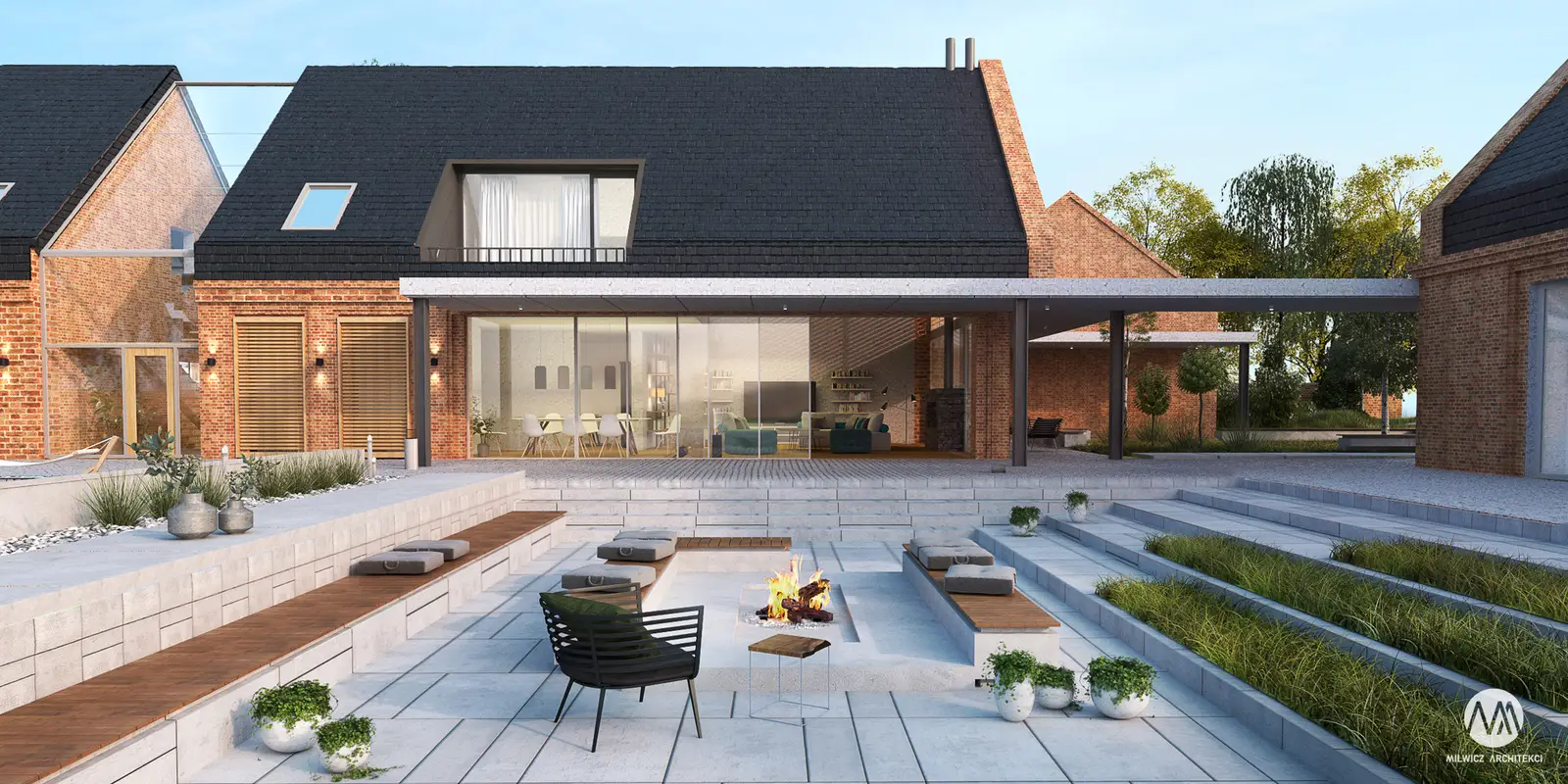 Milwicz architekci - projekty indywidualne - Błażejewko - wewnętrzne podwórko