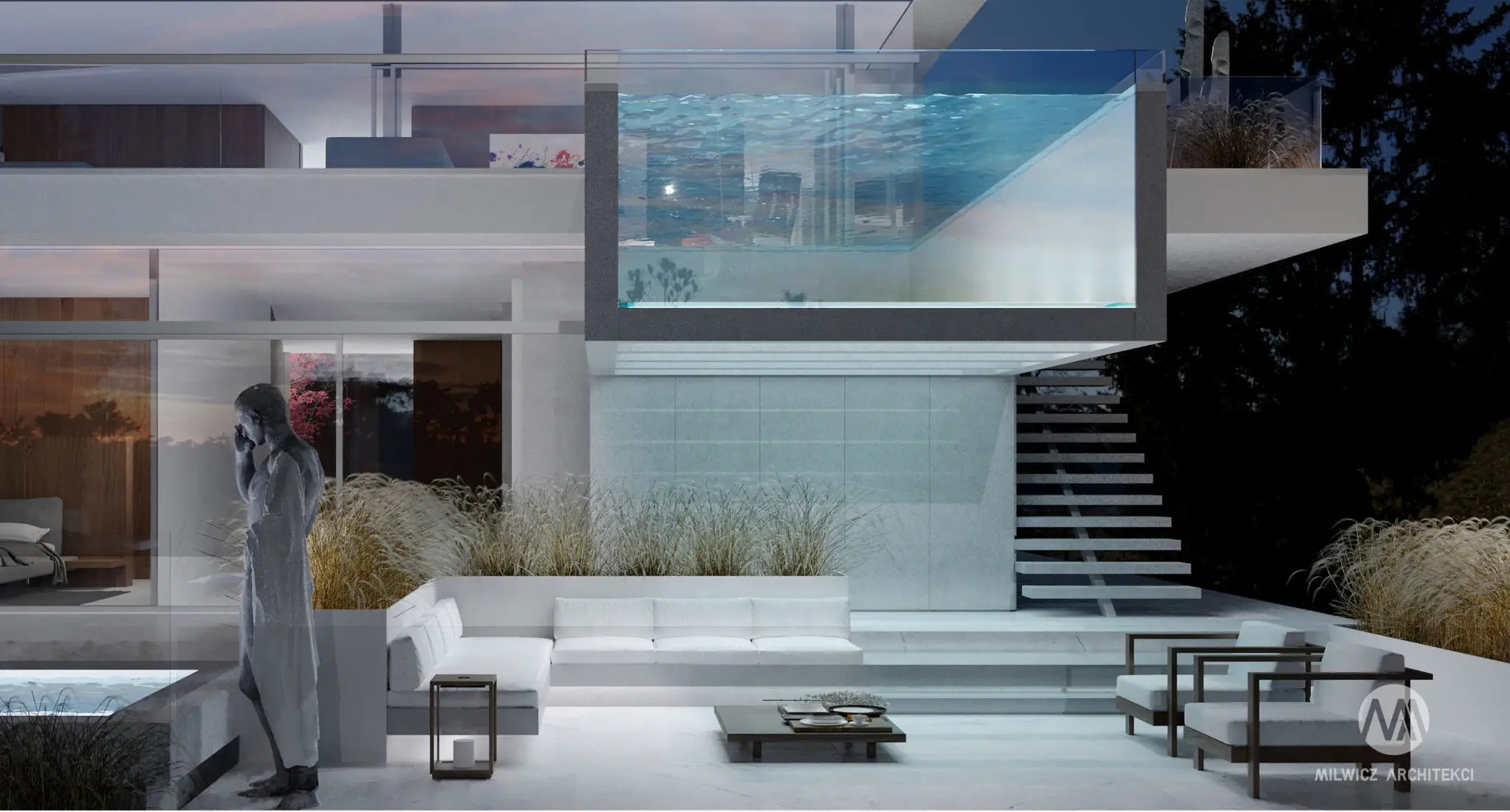 Milwicz Architekci - projekty indywidualne - Lake house -basen i jego okolica