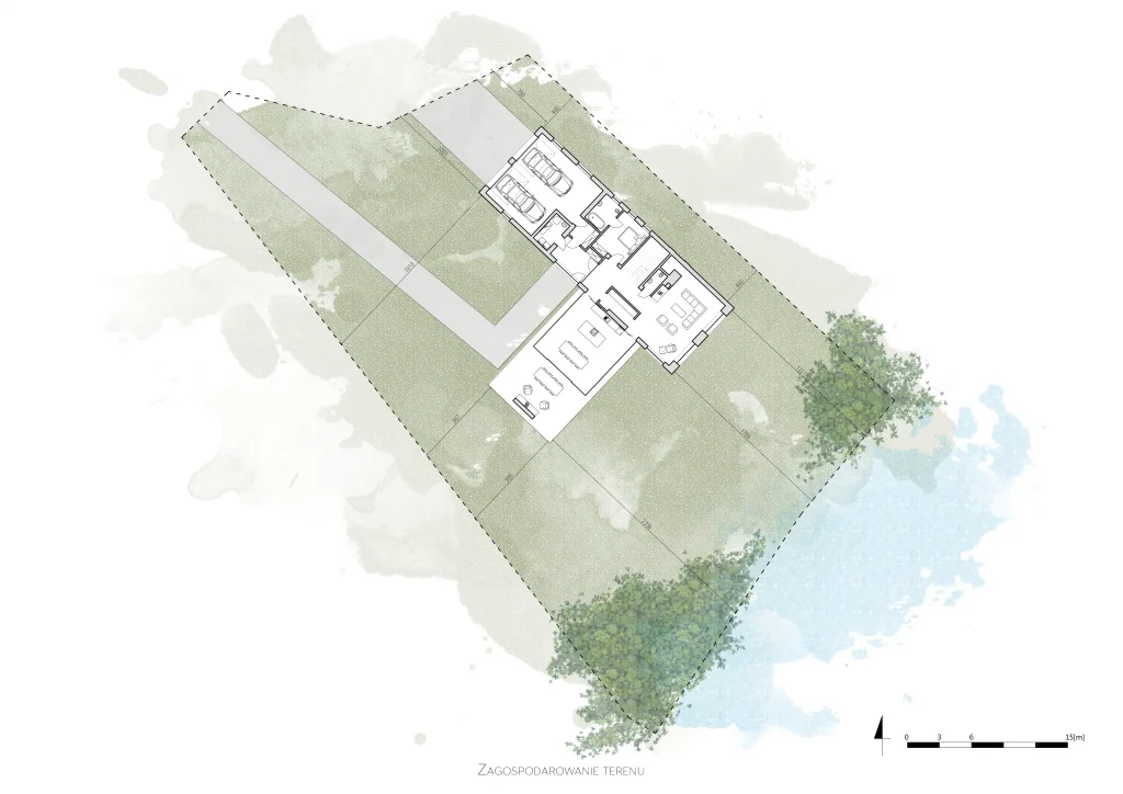 Milwicz architekci - projekty indywidualne - Mazury - rozplanowanie