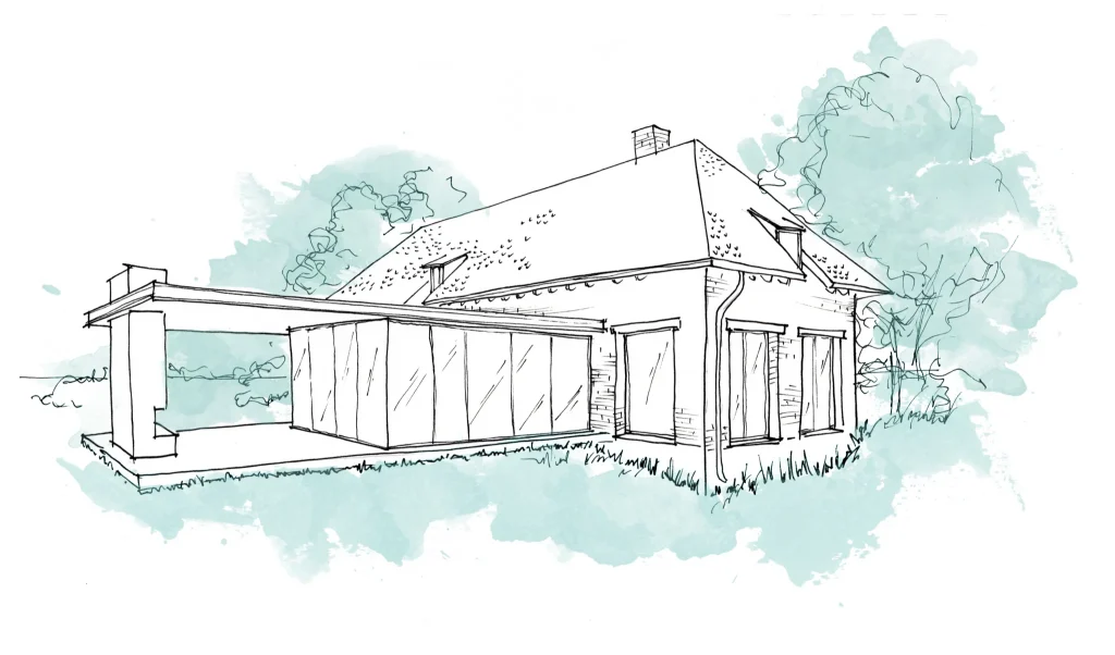 Milwicz architekci - projekty indywidualne - Mazury - widok z jeziora nocą rozmieszczenie