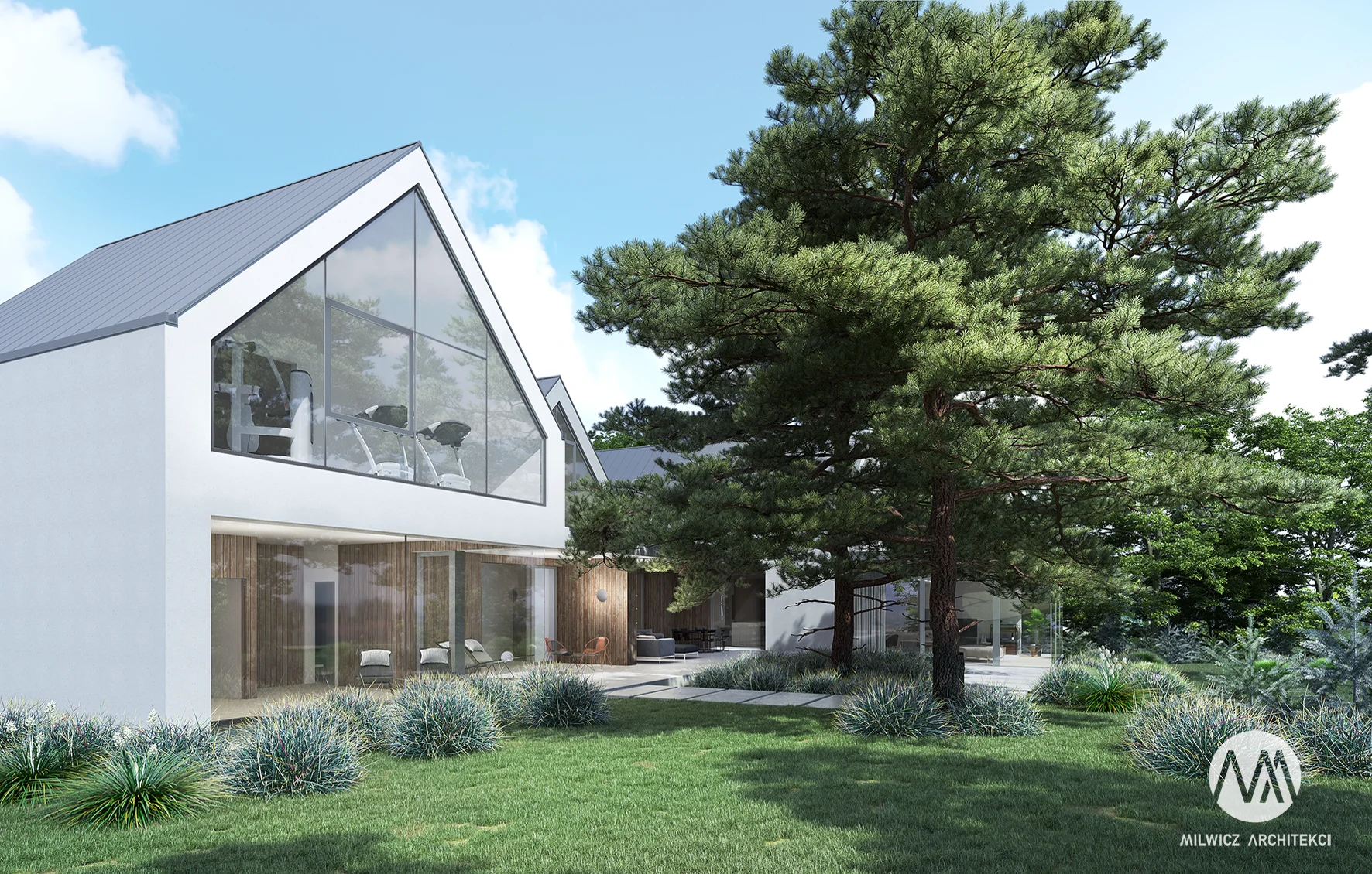 Milwicz architekci - projekty indywidualne - Mielno dom jednorodzinny - widok na dom z zewnątrz