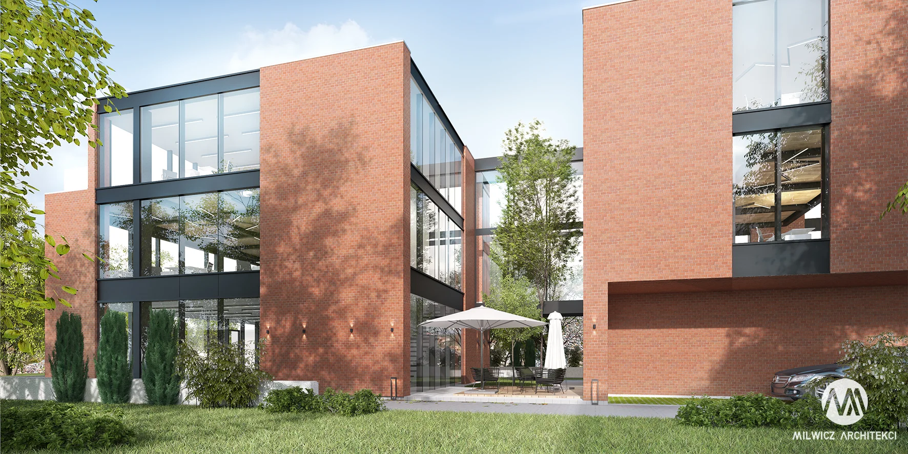 Milwicz architekci - projekty indywidualne - Poznań - biurowiec tył