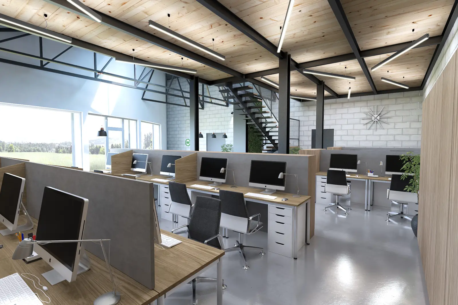 Milwicz architekci - projekty indywidualne -Słupca - przestronne biuro