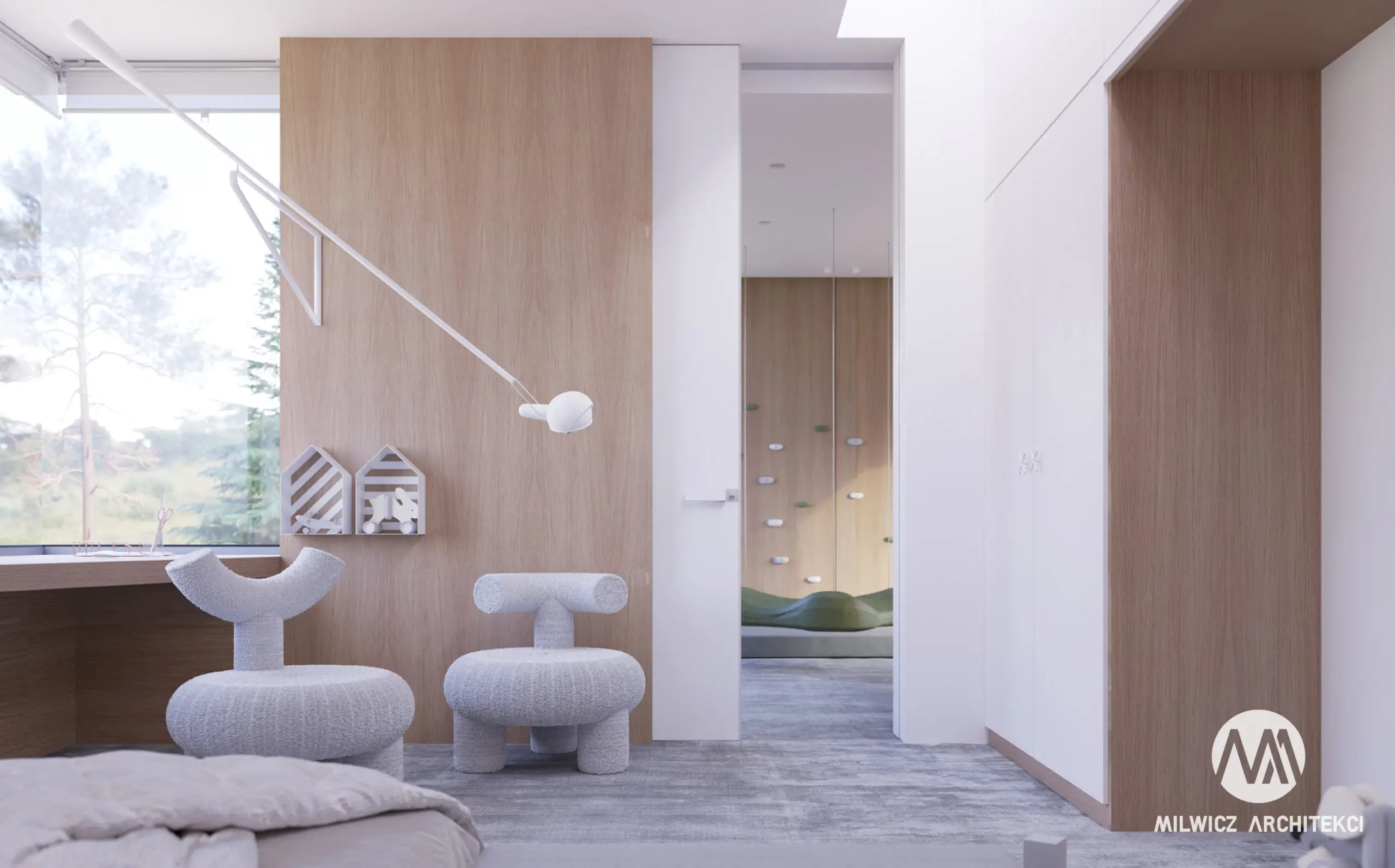 Milwicz Architekci - projekty indywidualne - dom na wzgórzu - wnętrza - pokój dziecka