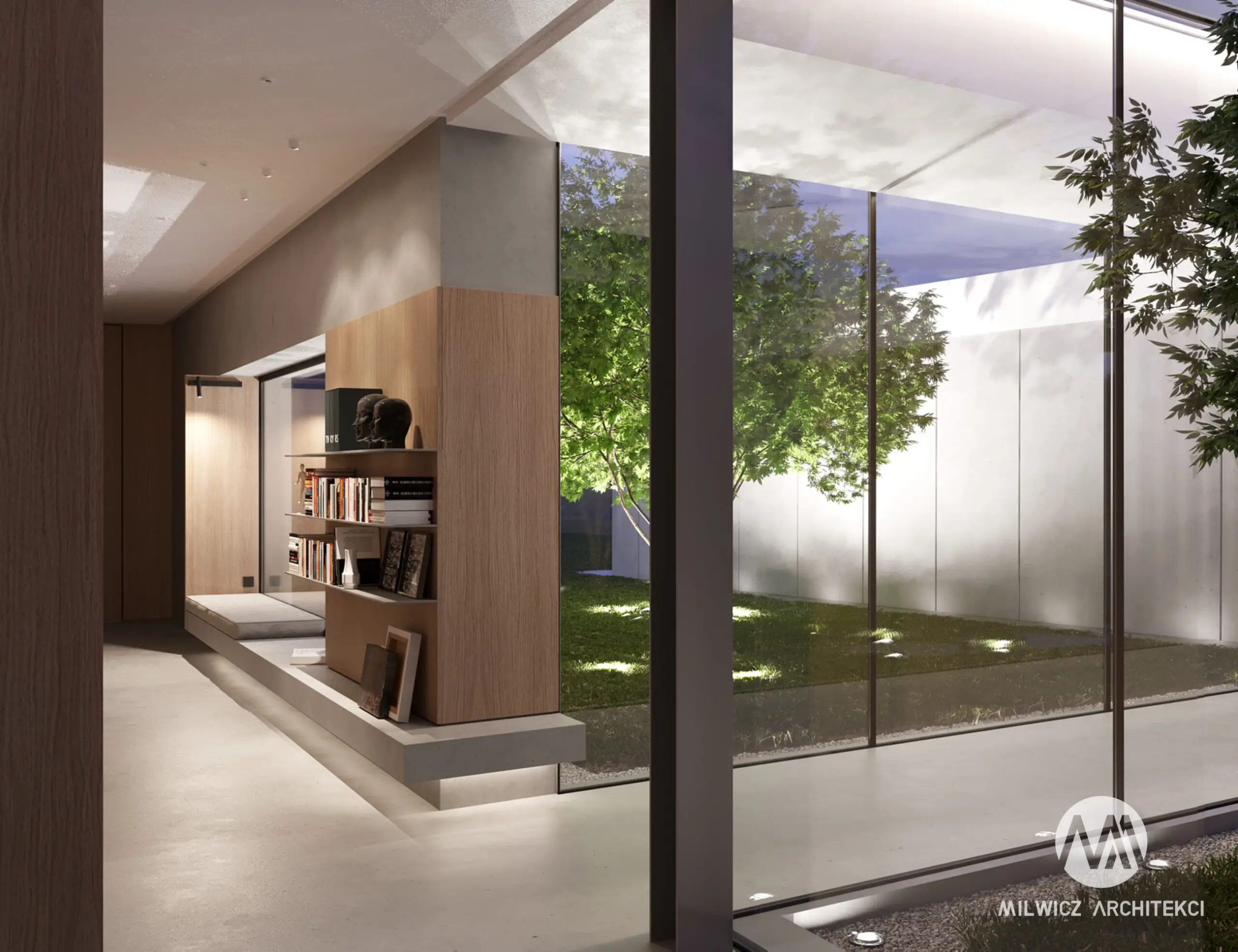 Milwicz Architekci - projekty indywidualne - dom na wzgórzu - wnętrza - taras