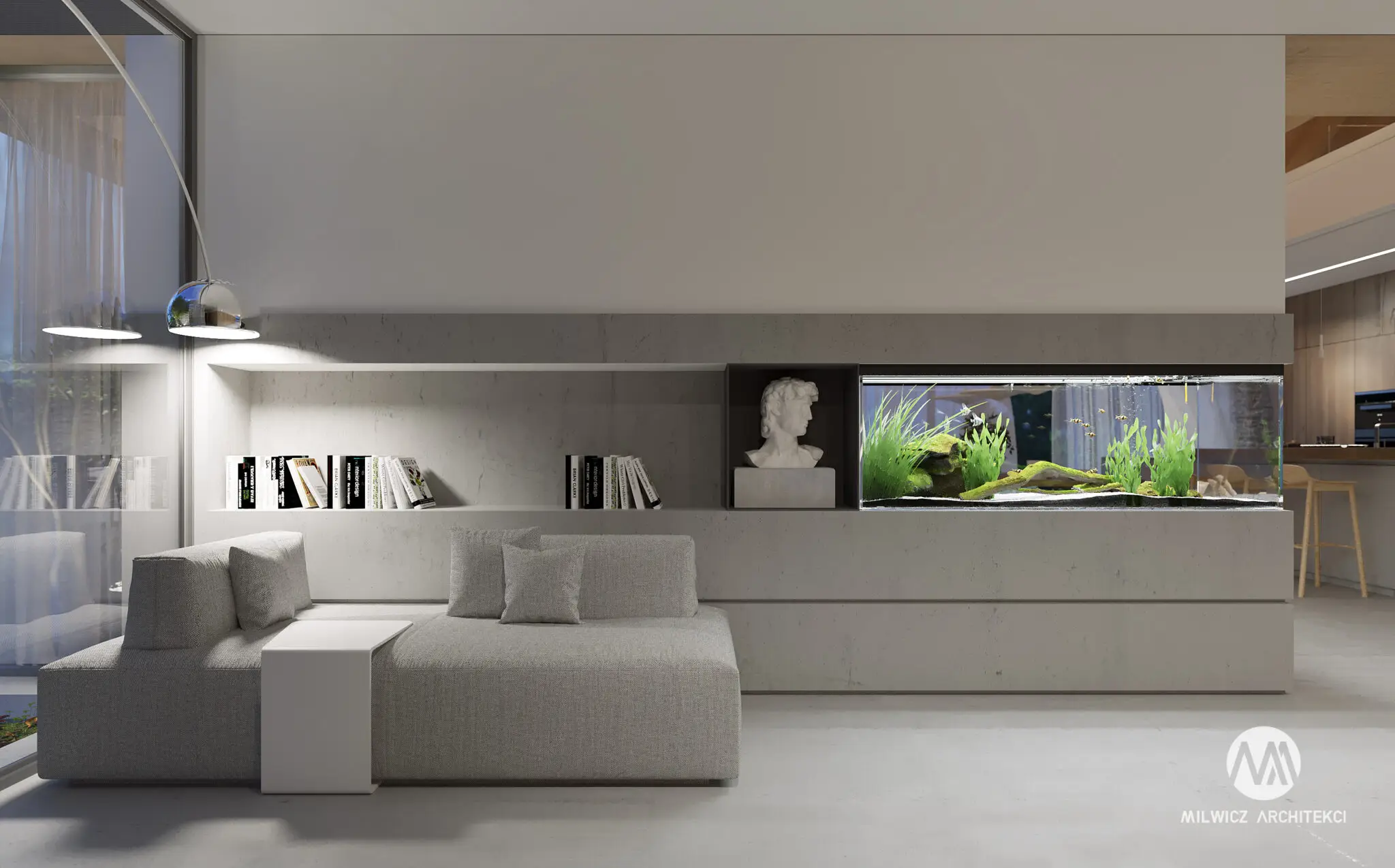 Milwicz architekci - projekty indywidualne - field house - wnętrza - pokój dzienny