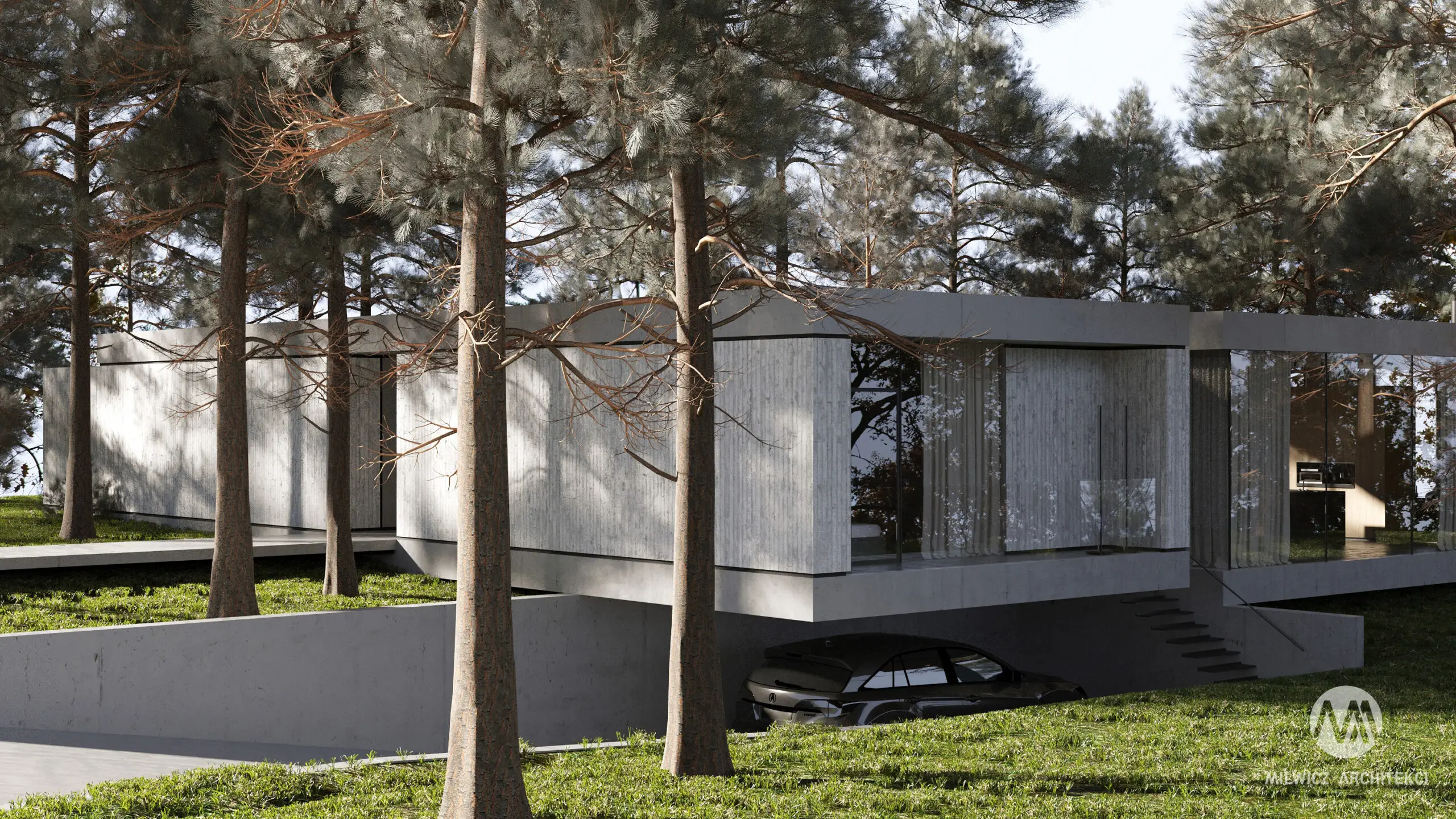 Milwicz Architekci - projekty indywidualne - Forest House - dom z zewnątrz