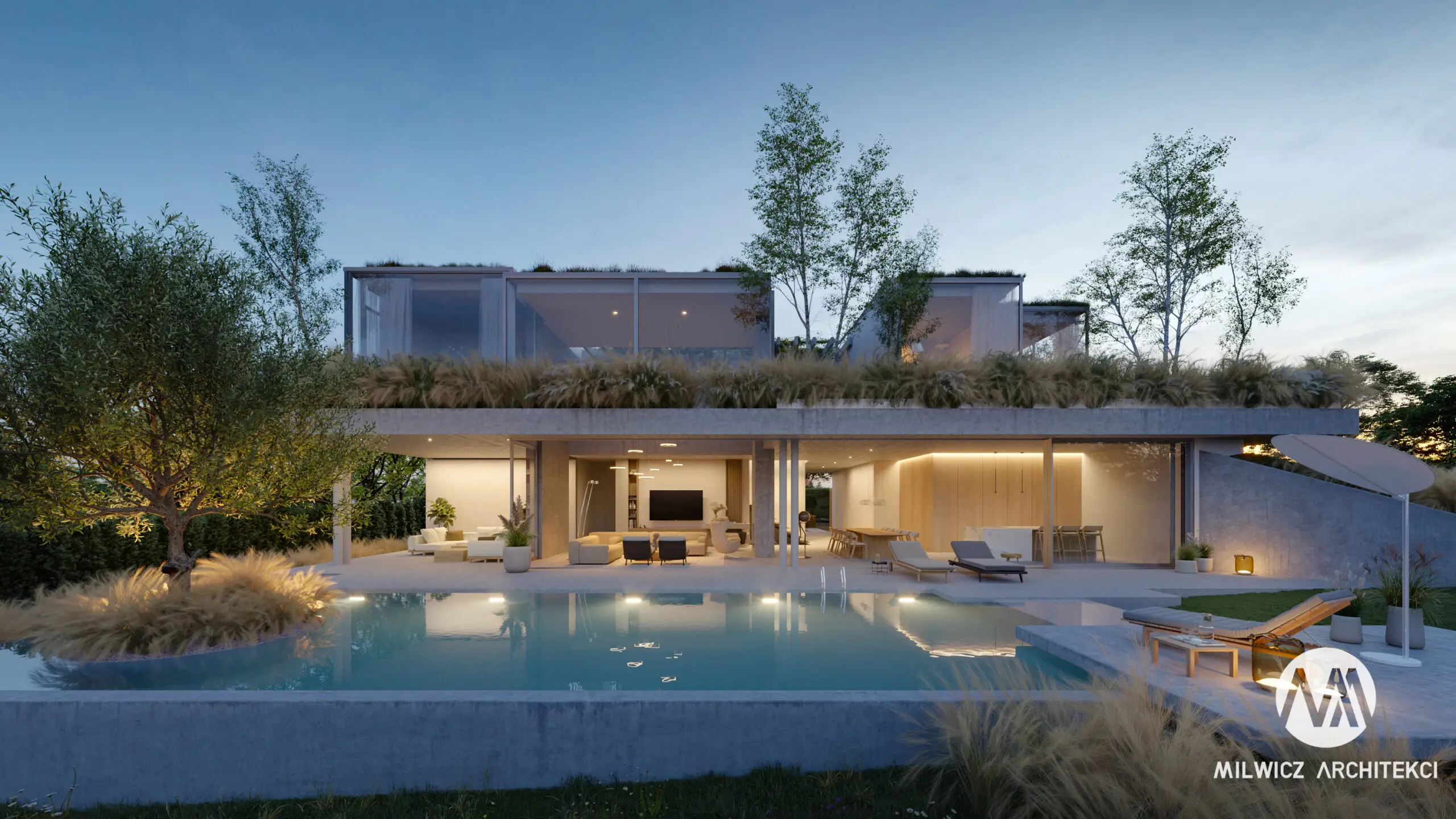 Milwicz Architekci - projekty indywidualne - green villa - basen