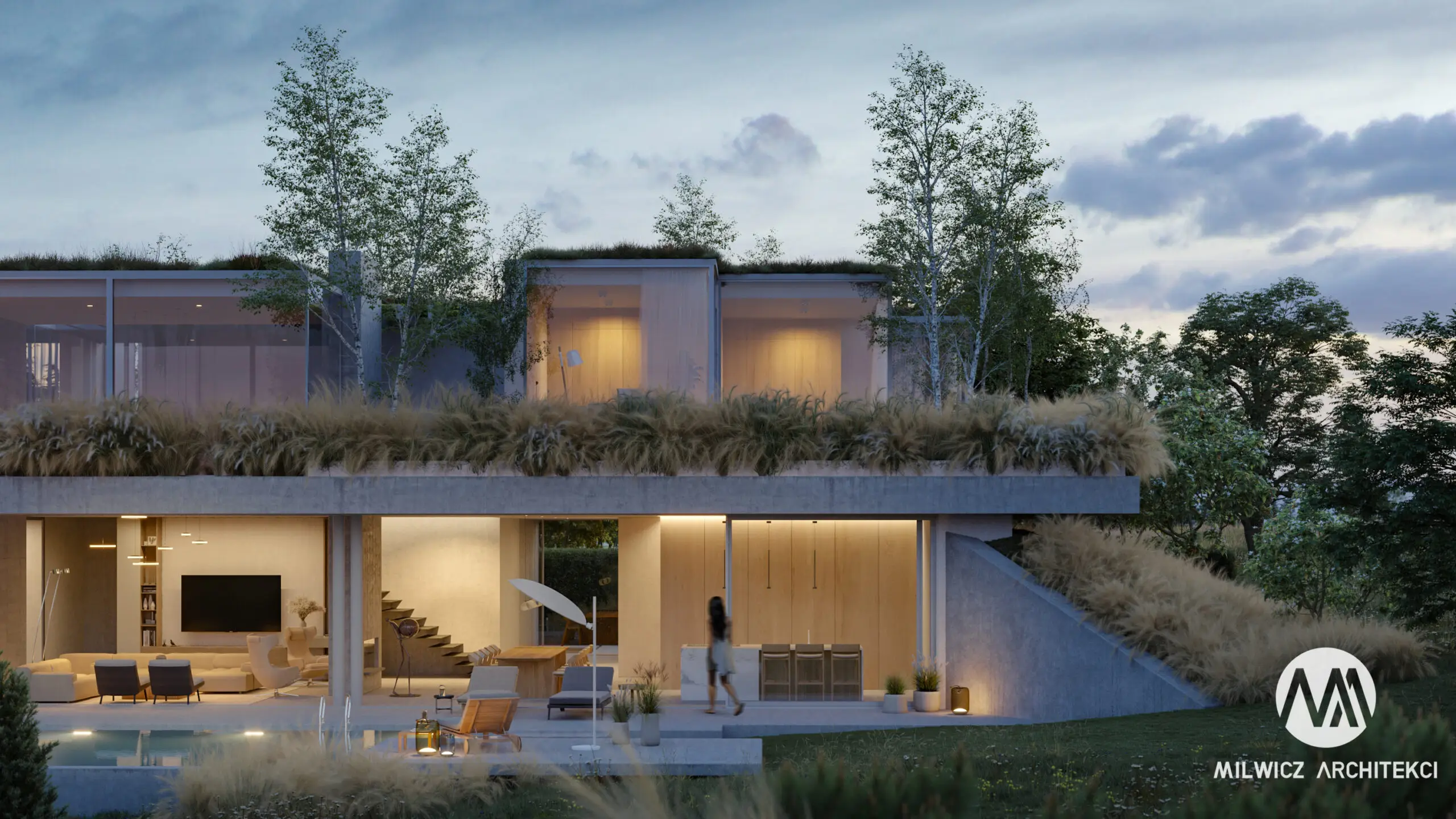 Milwicz Architekci - projekty indywidualne - green villa - widok z zewnątrz
