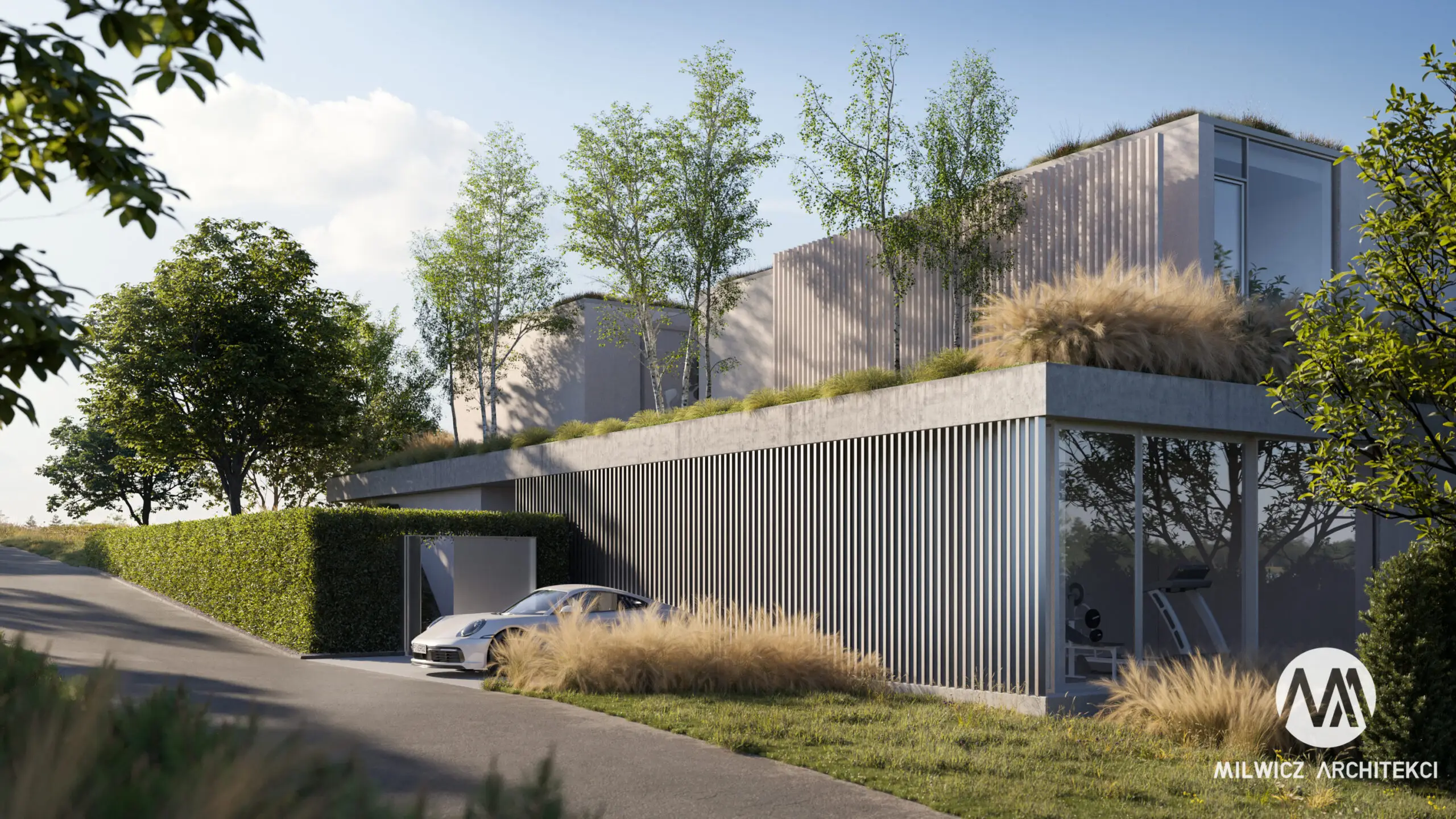 Milwicz Architekci - projekty indywidualne - green villa - widok z zewnątrz