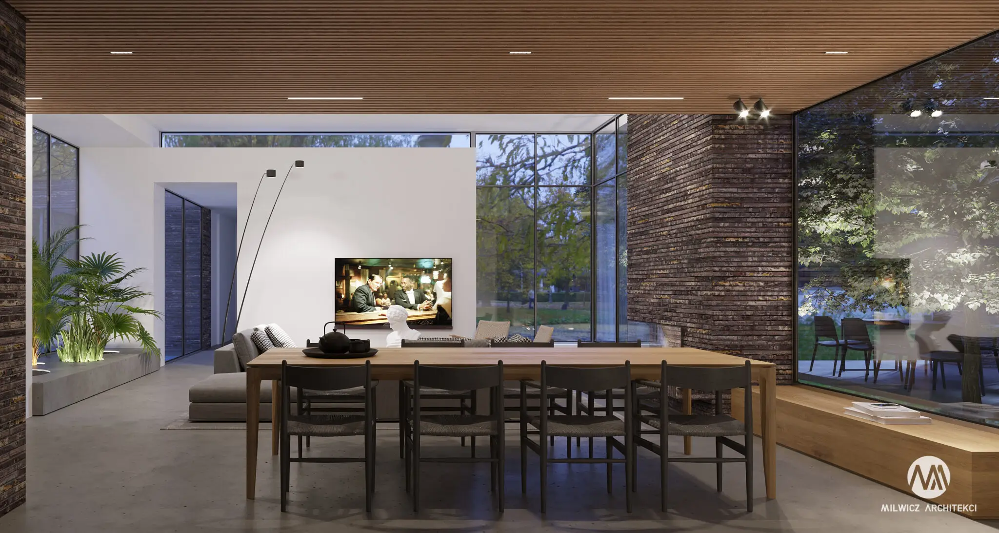 Milwicz architekci - projekty indywidualne - hidden by nature - salon
