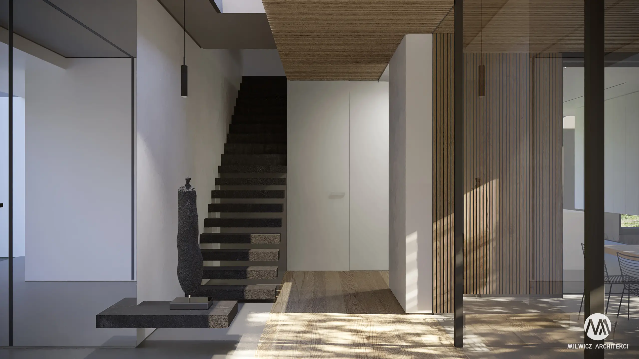Milwicz Architekci - projekty indywidualne - Mielno - wejście na piętro