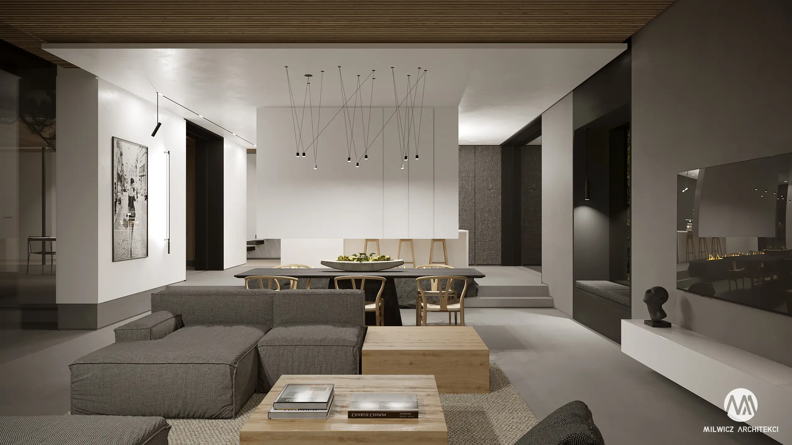 Milwicz Architekci - projekty indywidualne - Mielno - wnętrze salon