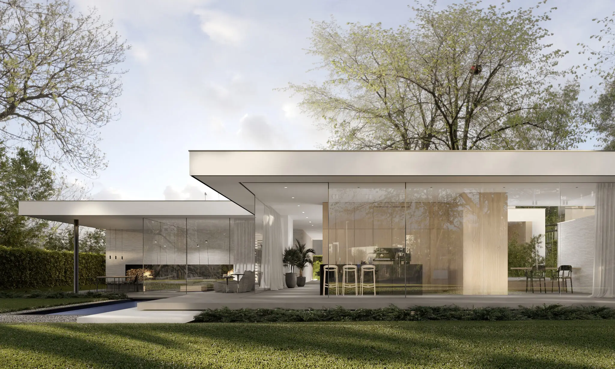 Milwicz architekci - projekty indywidualne - na skraju puszczy 2 - widok z zewnątrz do wewnątrz