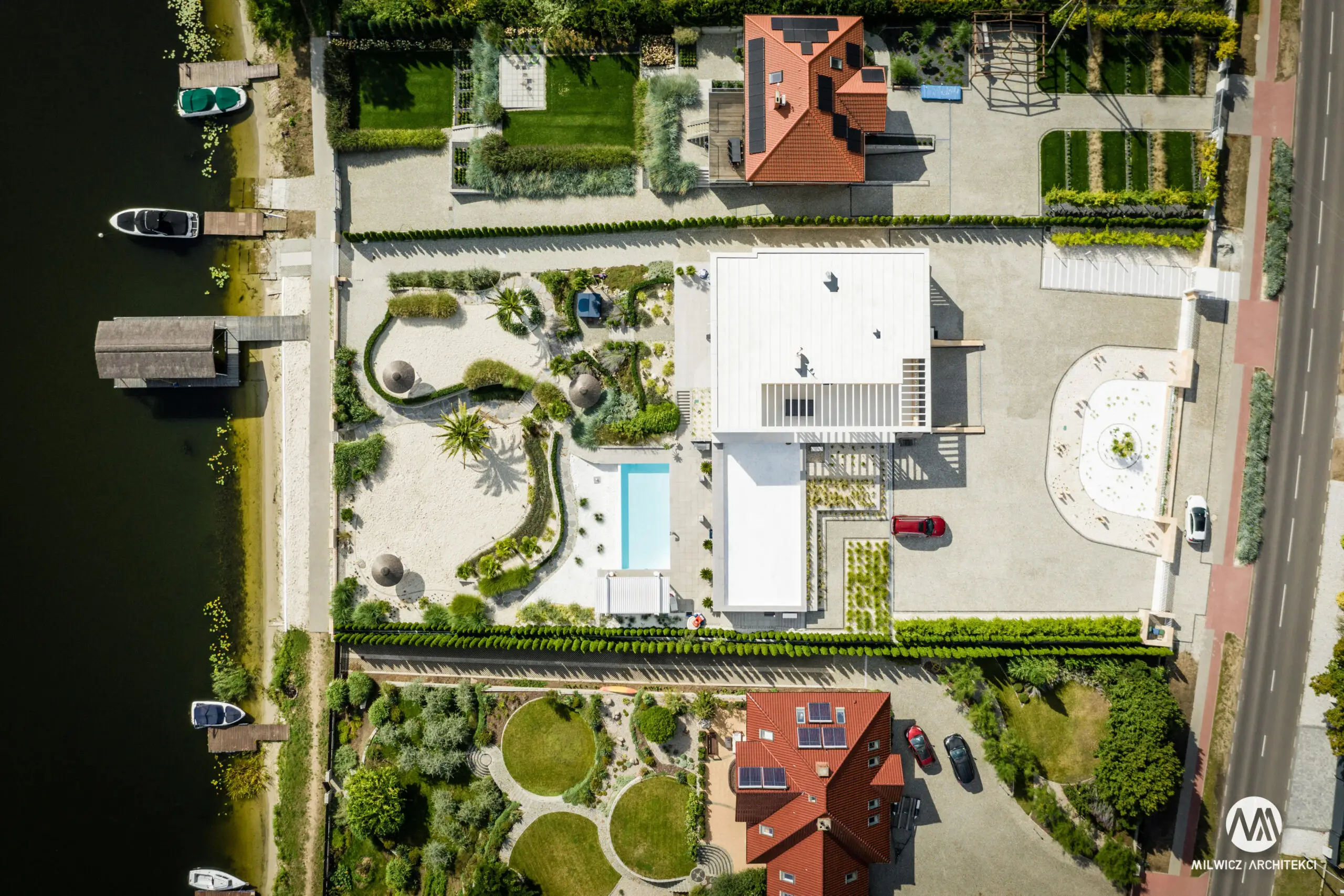 Milwicz architekci - projekty indywidualne - rajski ogród - widok z lotu ptaka
