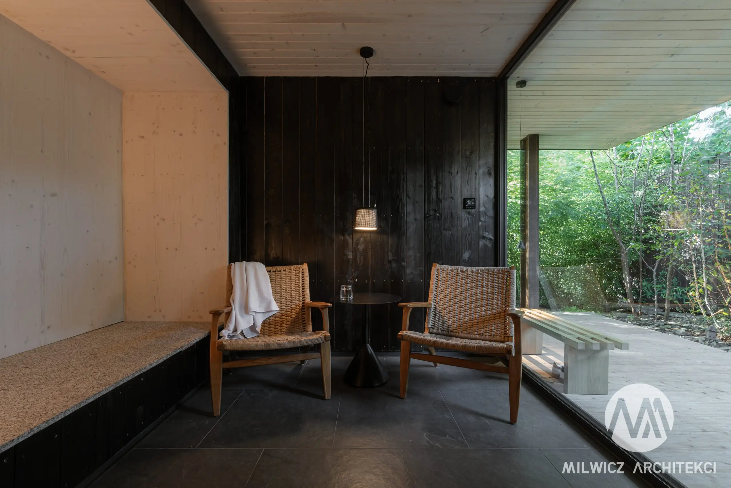 Milwicz architekci - projekty indywidualne - sauna - środek