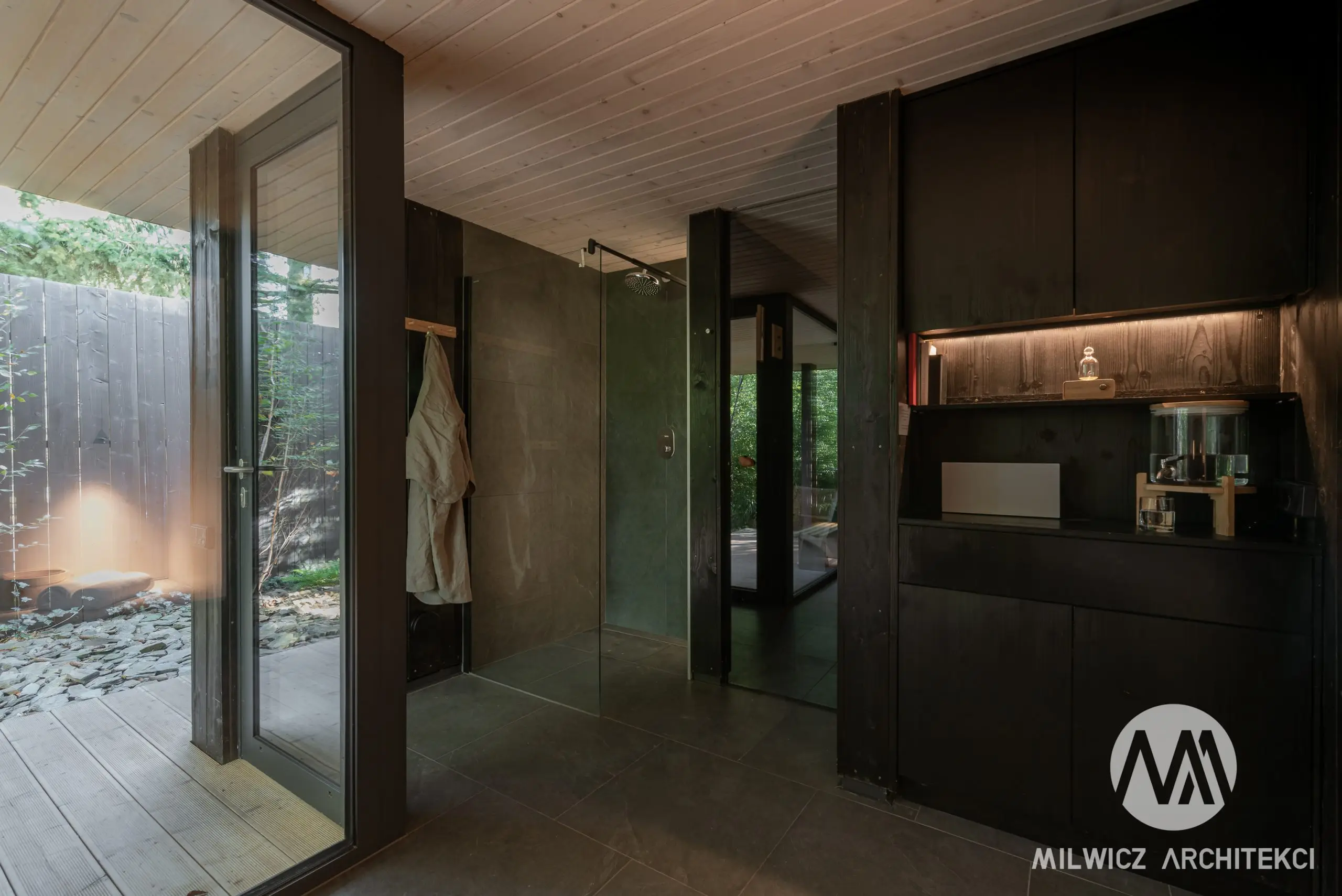 Milwicz architekci - projekty indywidualne - sauna - wejście i przedsionek