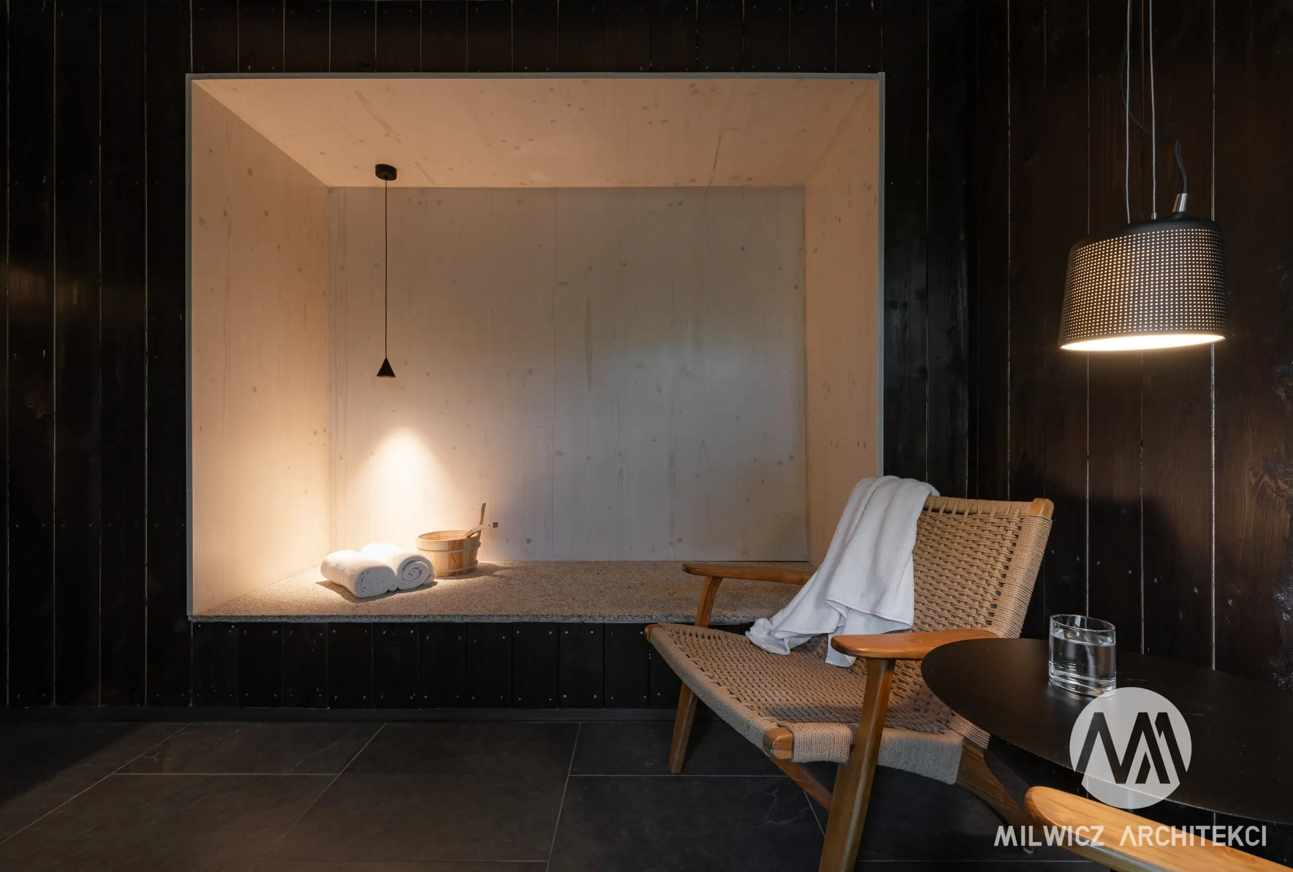 Milwicz architekci - projekty indywidualne - sauna - wnętrze