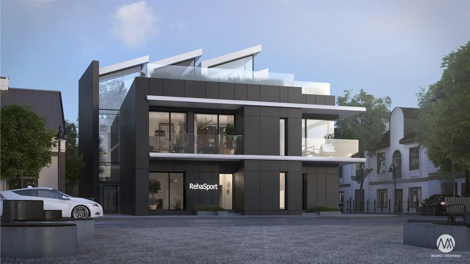 Milwicz architekci - projekty indywidualne - ślesin - budynek z zewnątrz przód