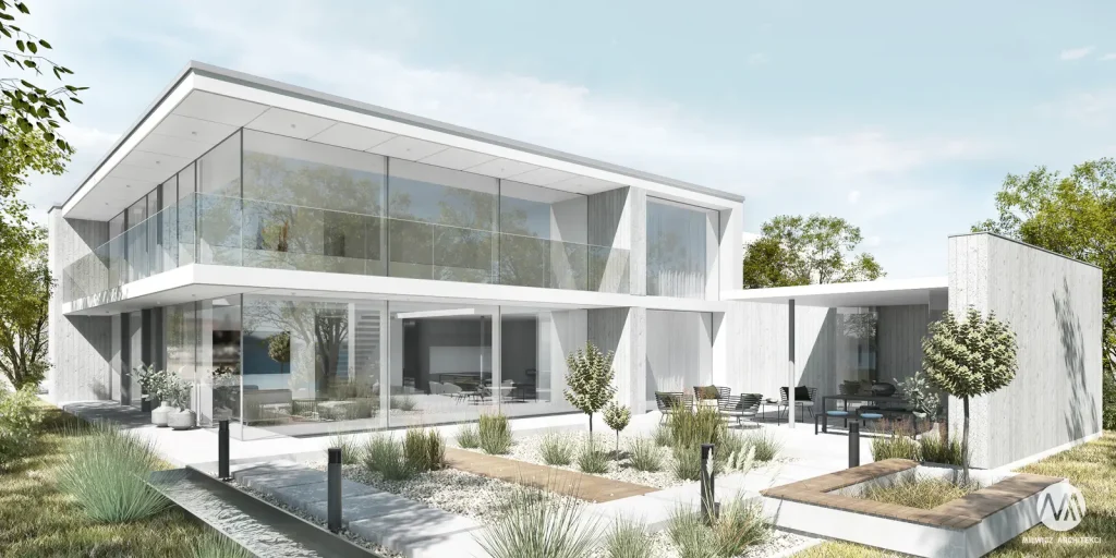 Milwicz architekci - projekty indywidualne - warszawa miejska willa - realizacja - dom z zewnątrz