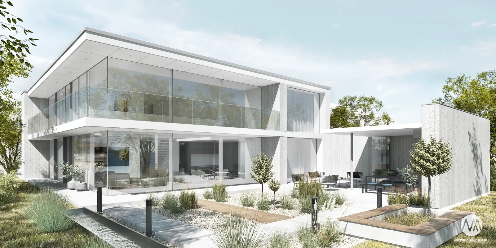 Milwicz architekci - projekty indywidualne - warszawa miejska willa - realizacja - dom z zewnątrz