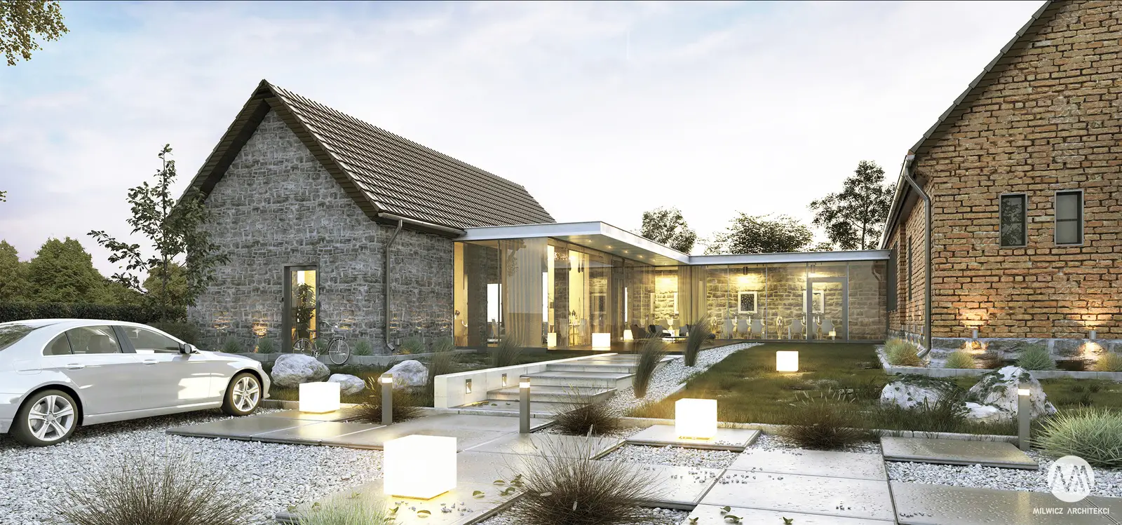 Milwicz architekci - projekty indywidualne - wierzbiczany - dom z zewnątrz