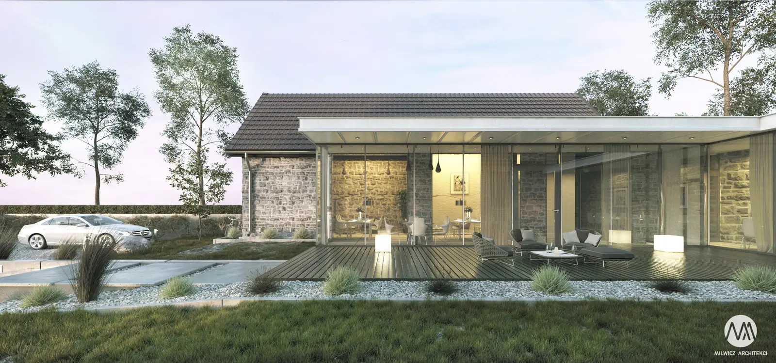 Milwicz architekci - projekty indywidualne - wierzbiczany - taras