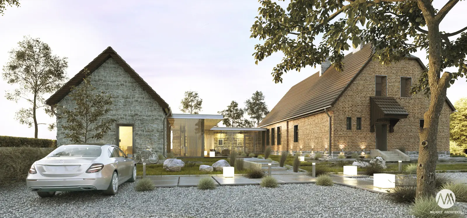 Milwicz architekci - projekty indywidualne - wierzbiczany - widok na dom z zewnątrz