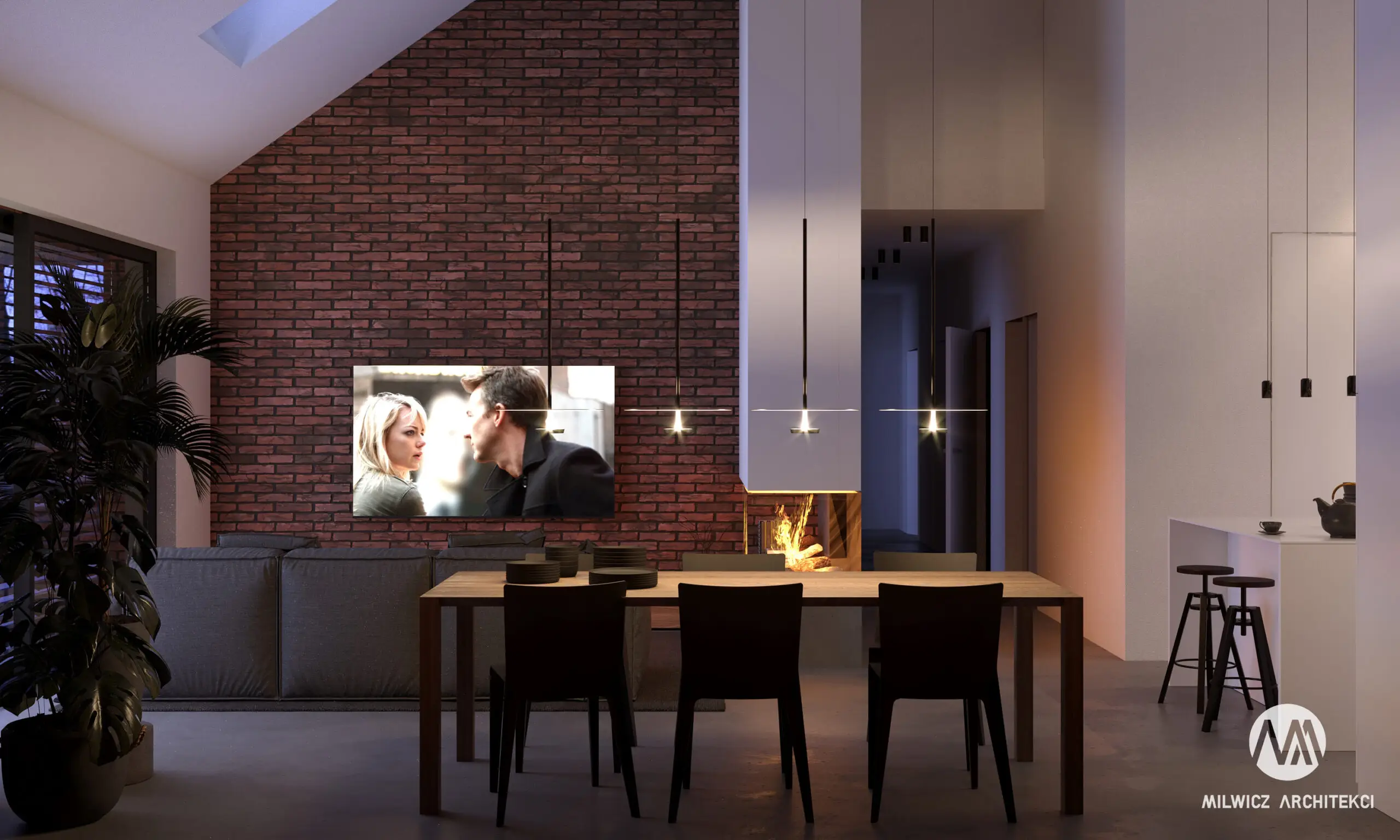 Milwicz architekci - projekt domu D114 - wnętrze widok na jadalnie