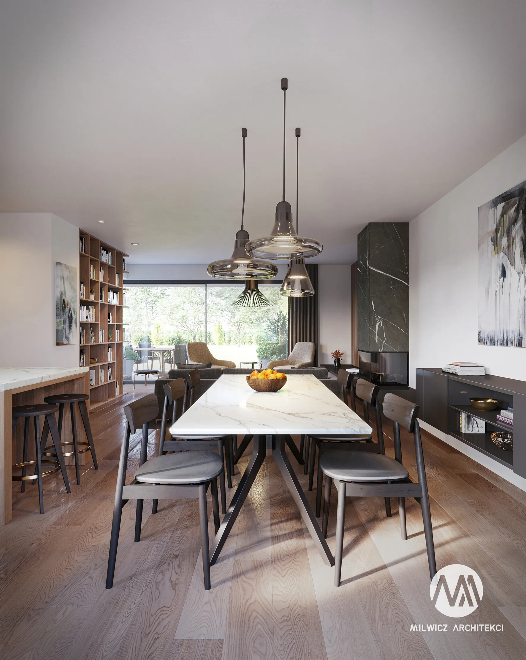 Milwicz architekci - projekt domu D126 - wewnątrz jadalnia