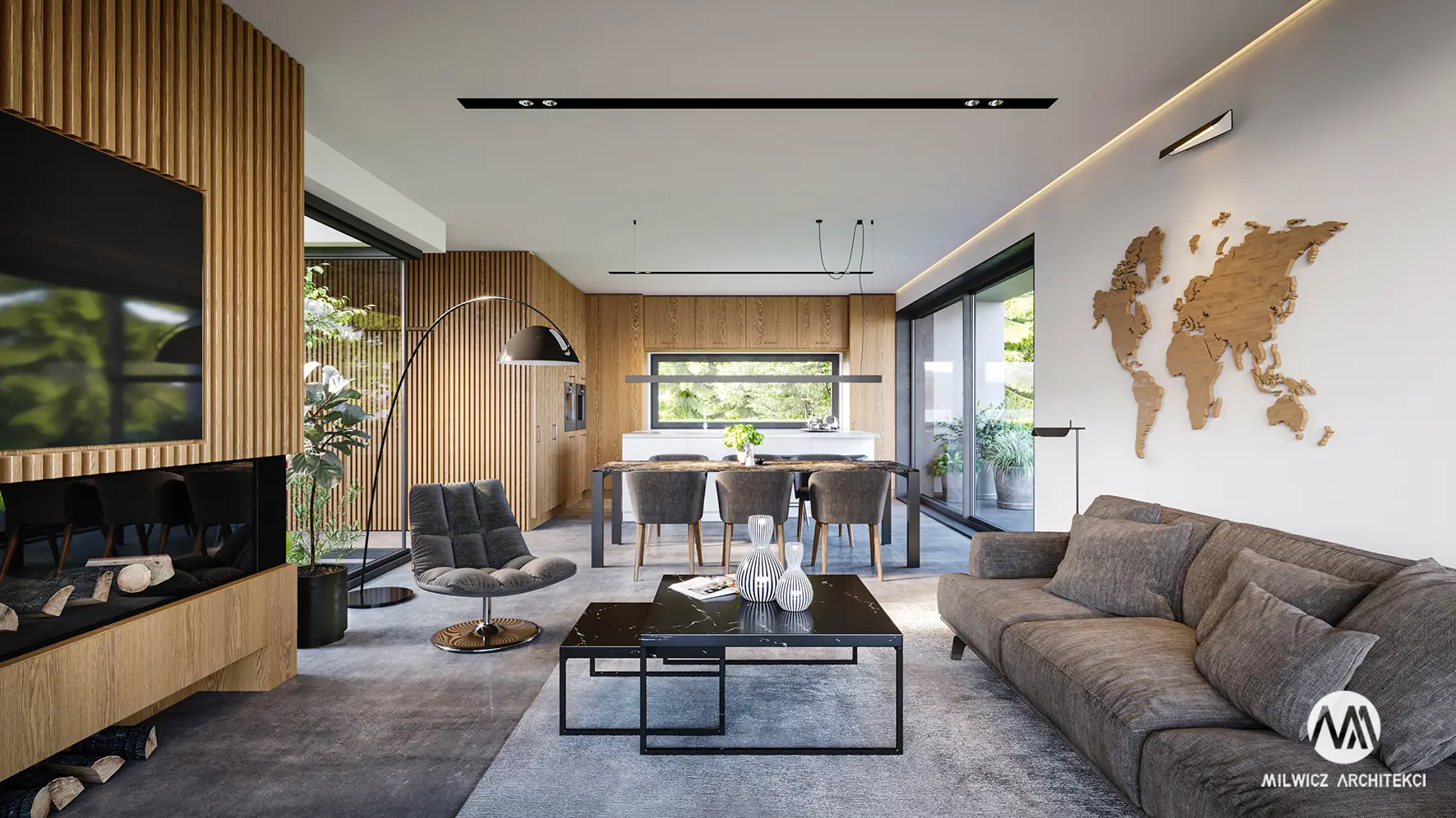 Milwicz architekci - projekt domu D131 - widok wnętrza