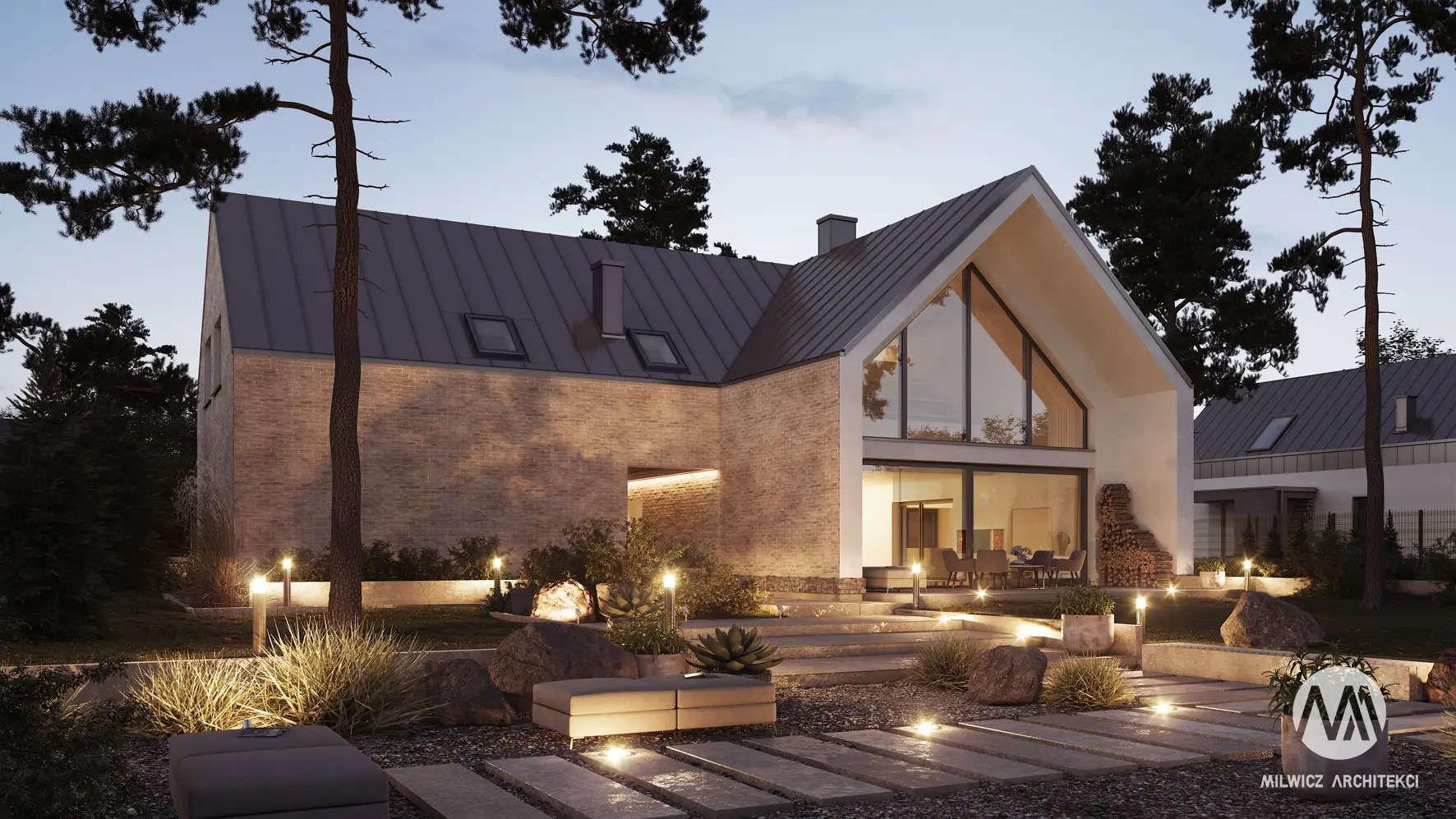 Milwicz architekci - projekt domu D152 170 - zewnątrz