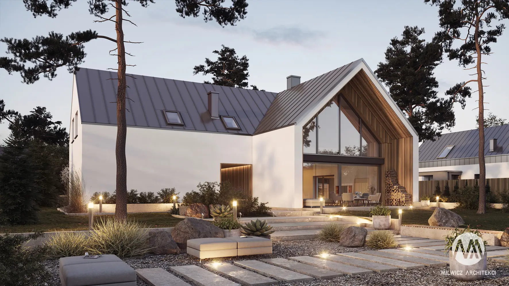 Milwicz architekci - projekt domu D152 170 - zewnątrz