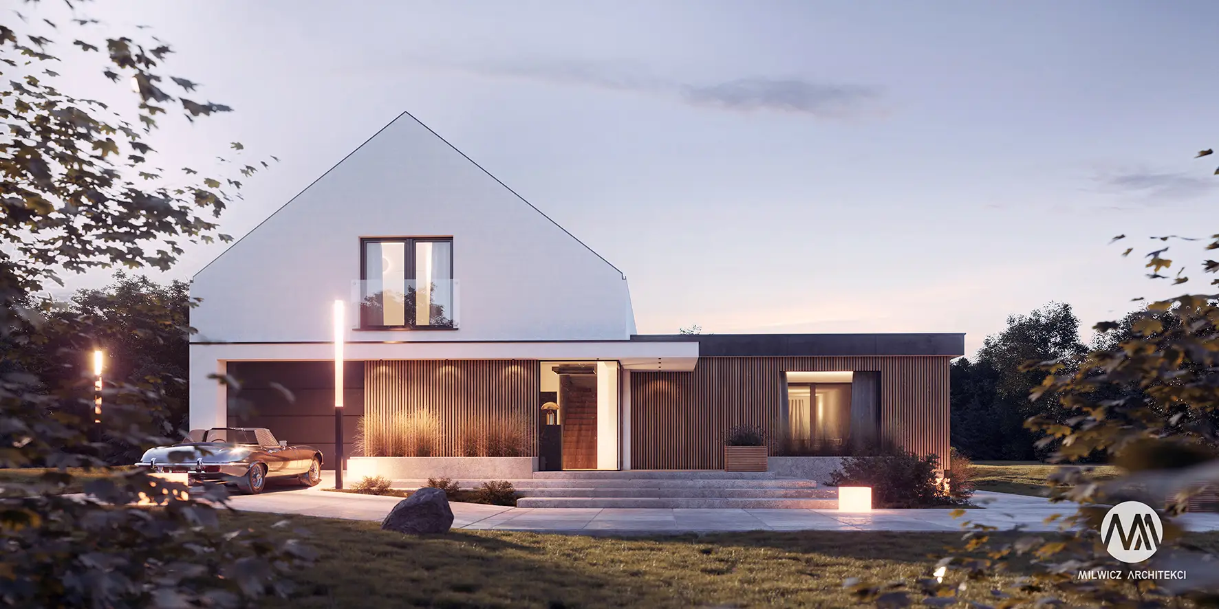 Milwicz architekci - projekt domu D154 - zewnątrz