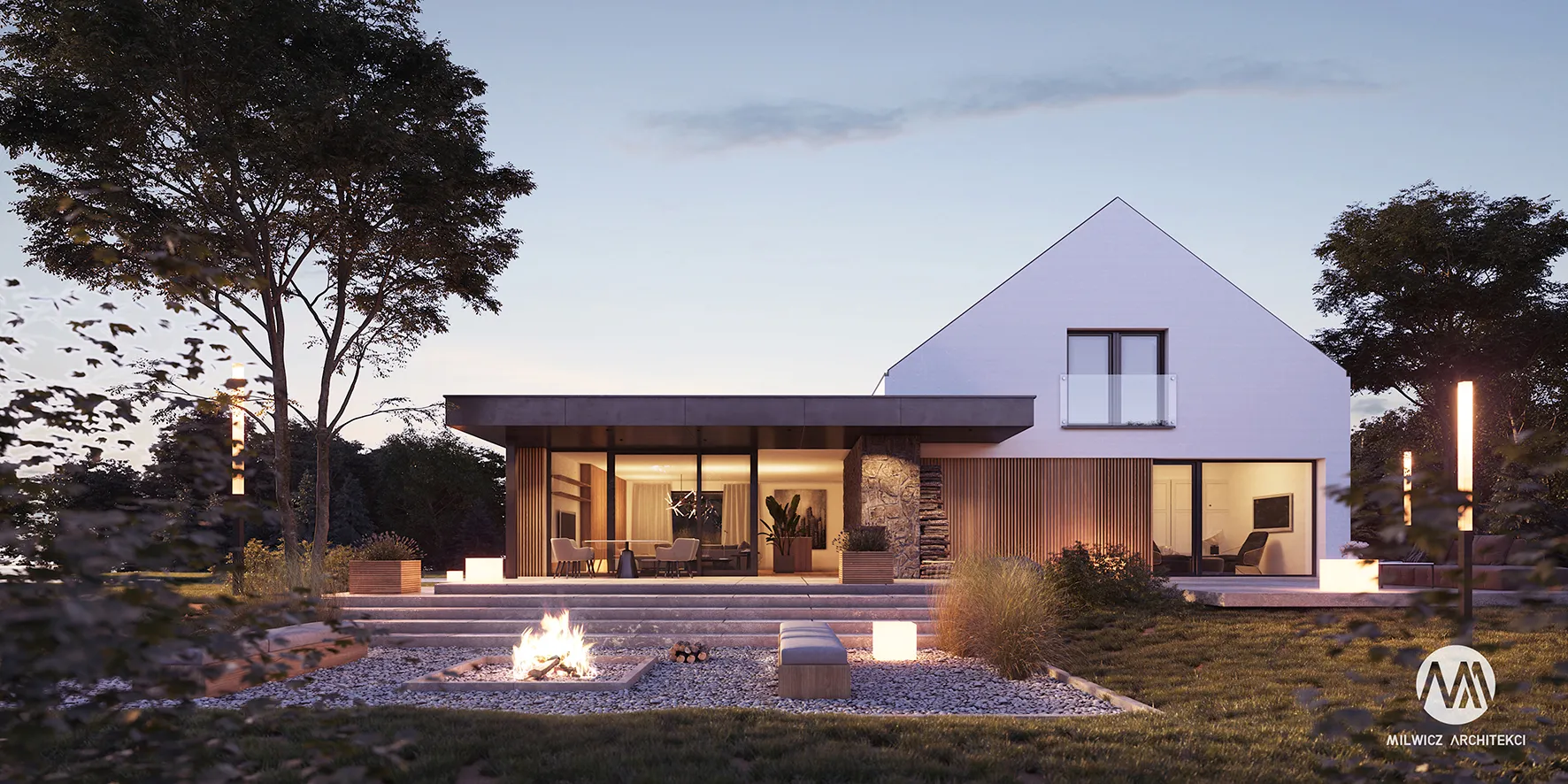 Milwicz architekci - projekt domu D154 - zewnątrz