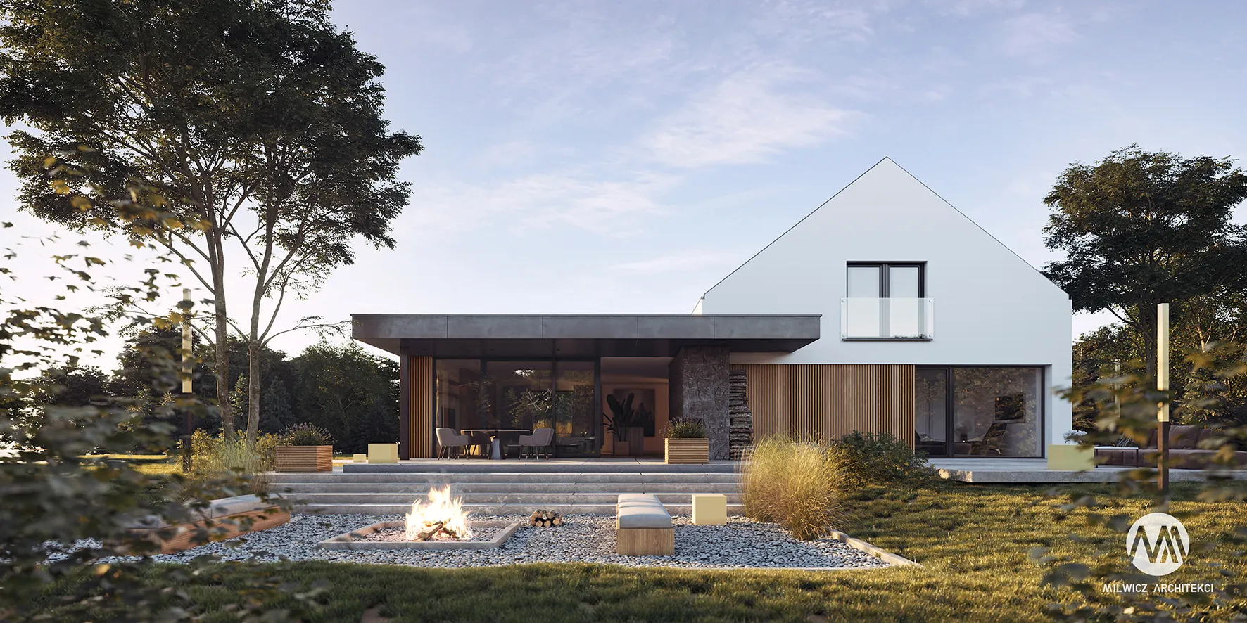 Milwicz architekci - projekt domu D154 - zewnątrz