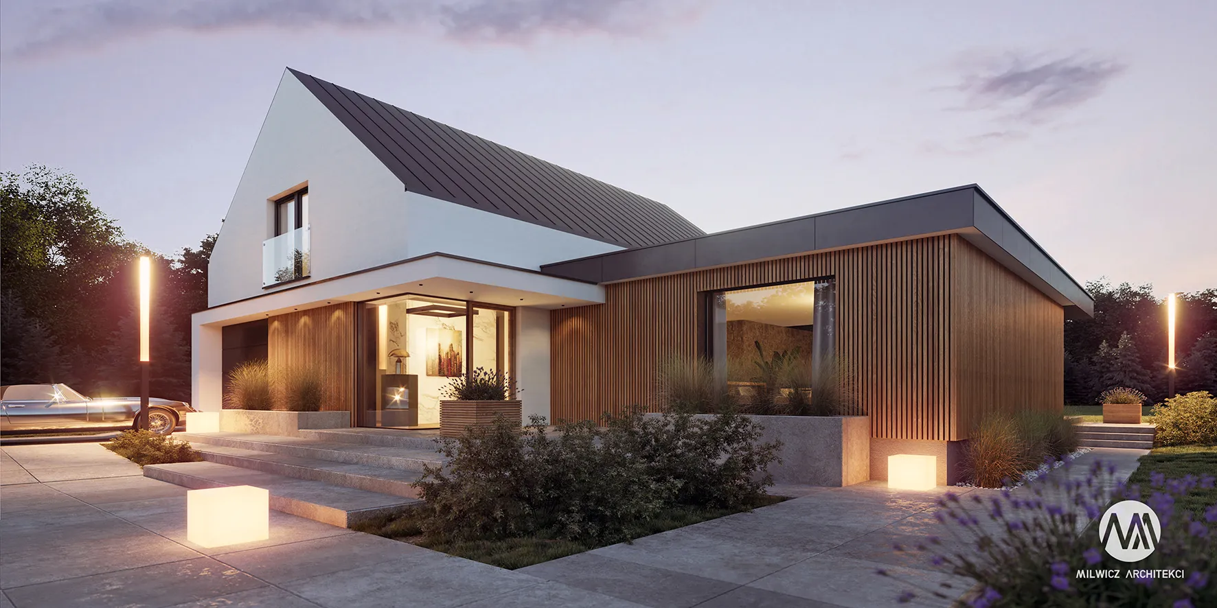 Milwicz architekci - projekt domu D154 - zewnątrz