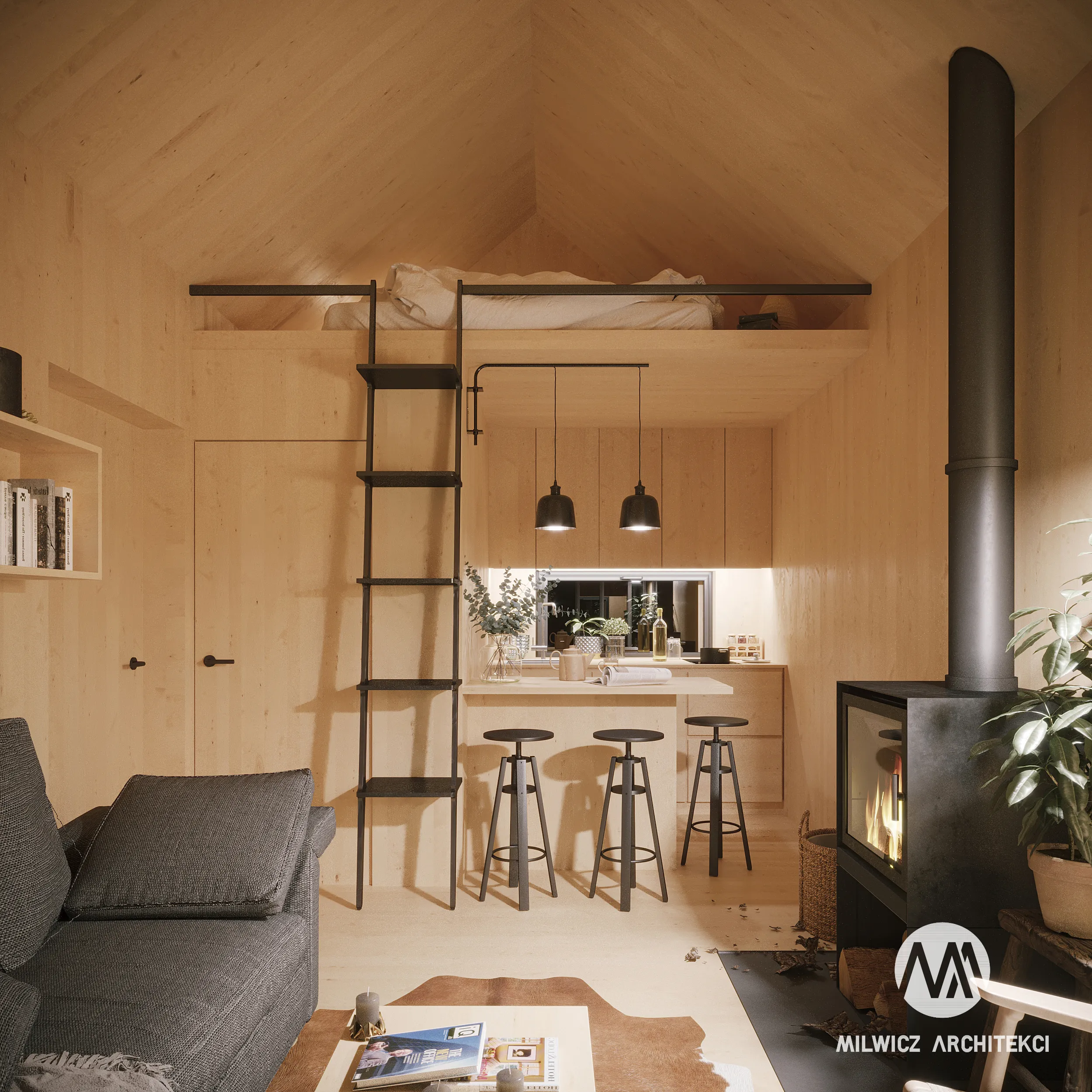 Milwicz architekci - projekt domu D16 - wewnątrz