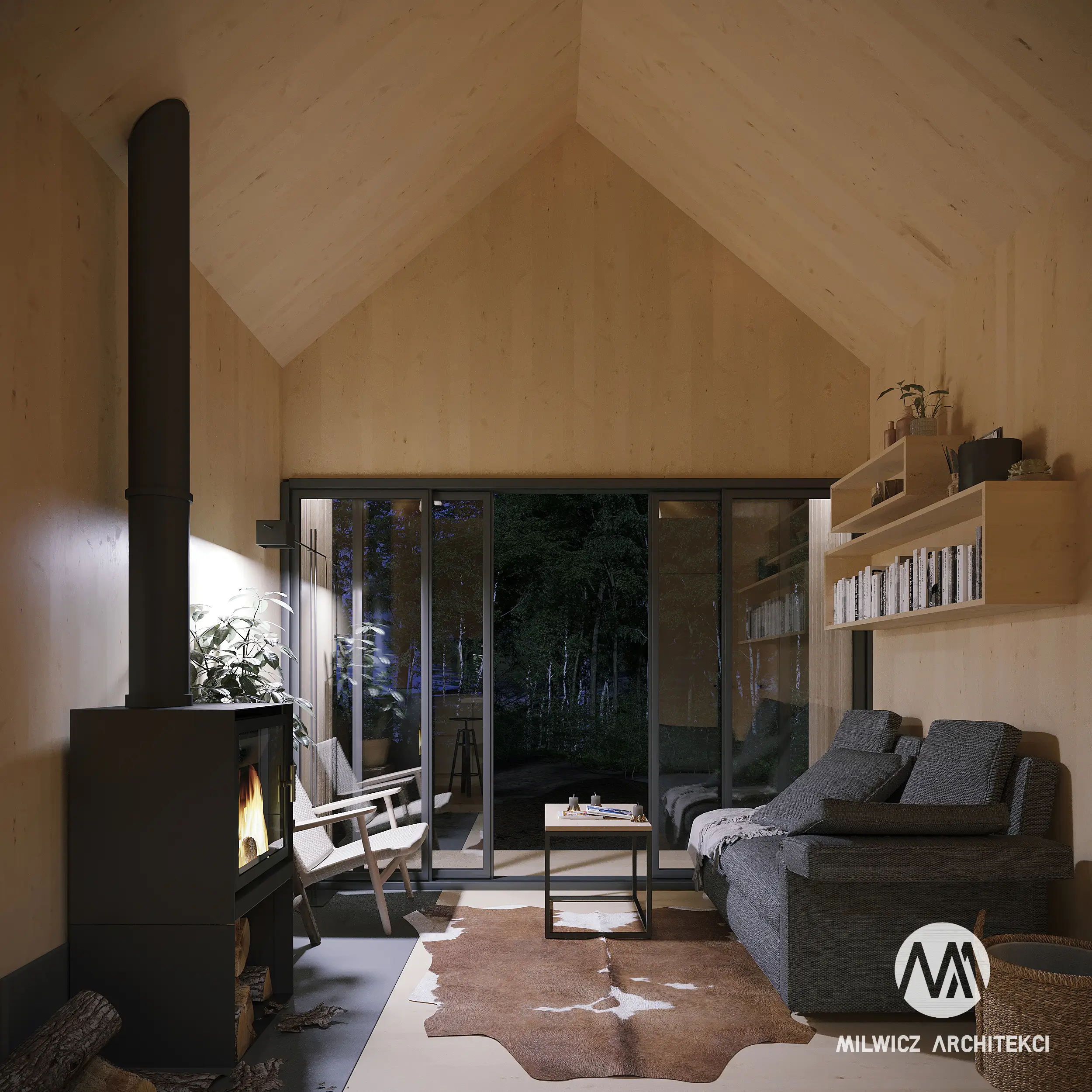 Milwicz architekci - projekt domu D16 - wewnątrz