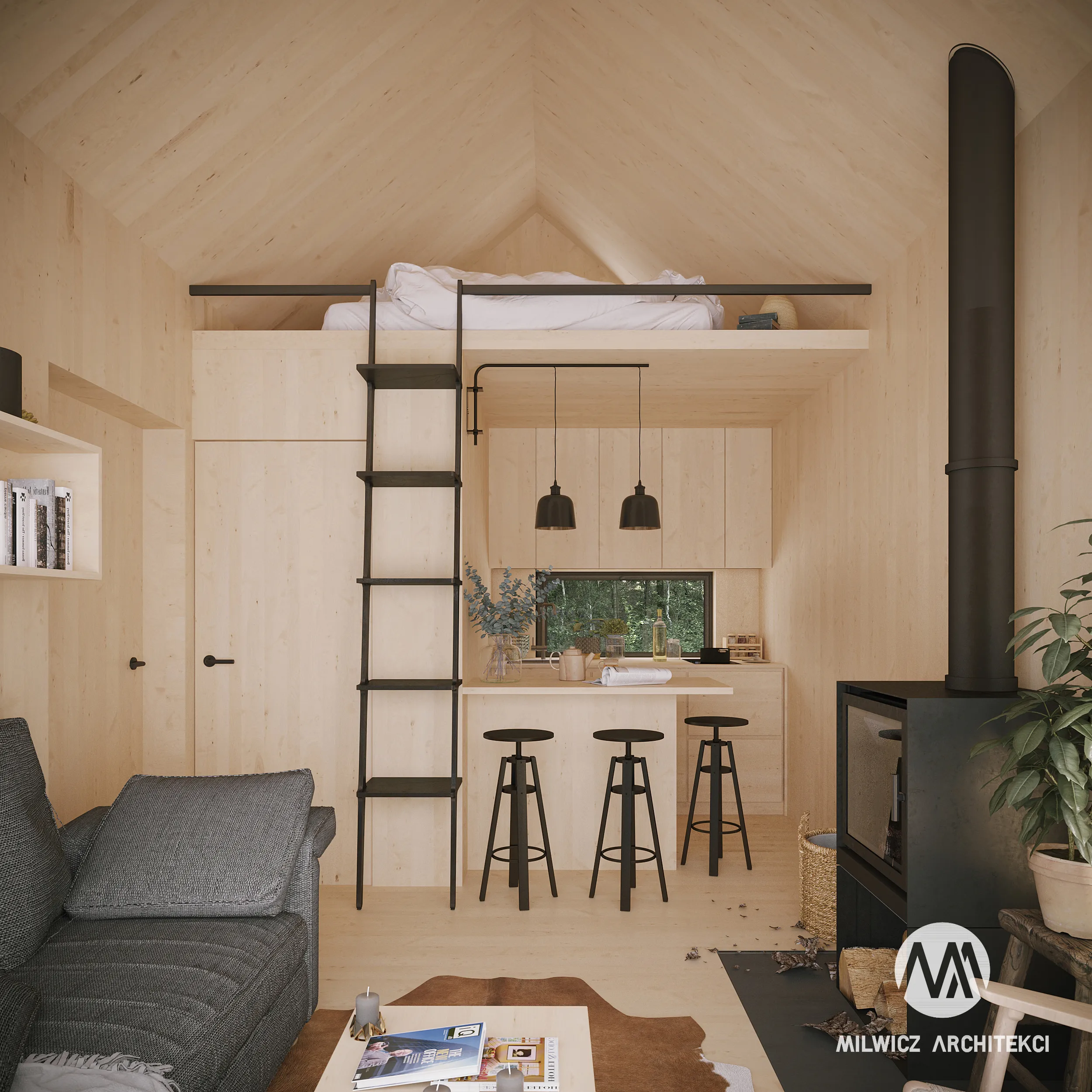Milwicz architekci - projekt domu D16 - wewnątrz
