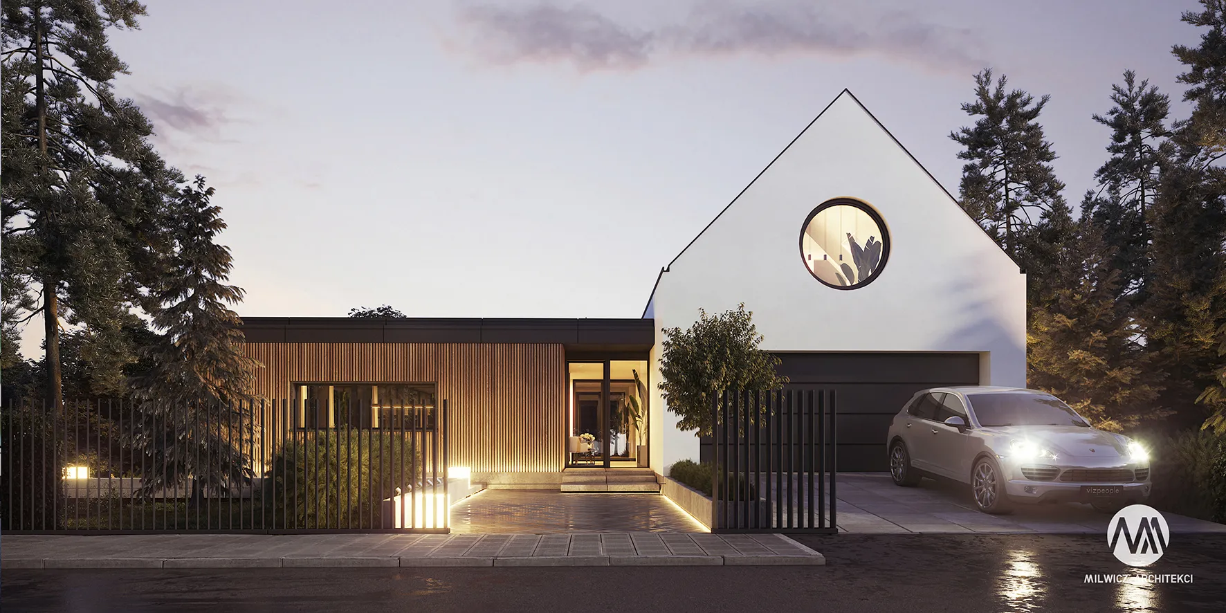 Milwicz architekci - projekt domu D170 v1 - z zewnątrz