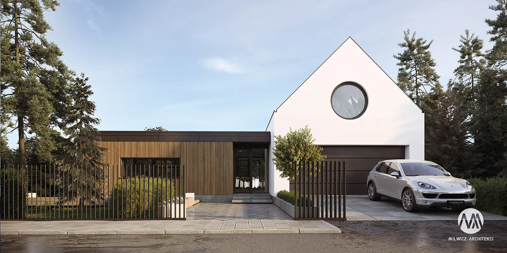 Milwicz architekci - projekt domu D170 v2 - z zewnątrz