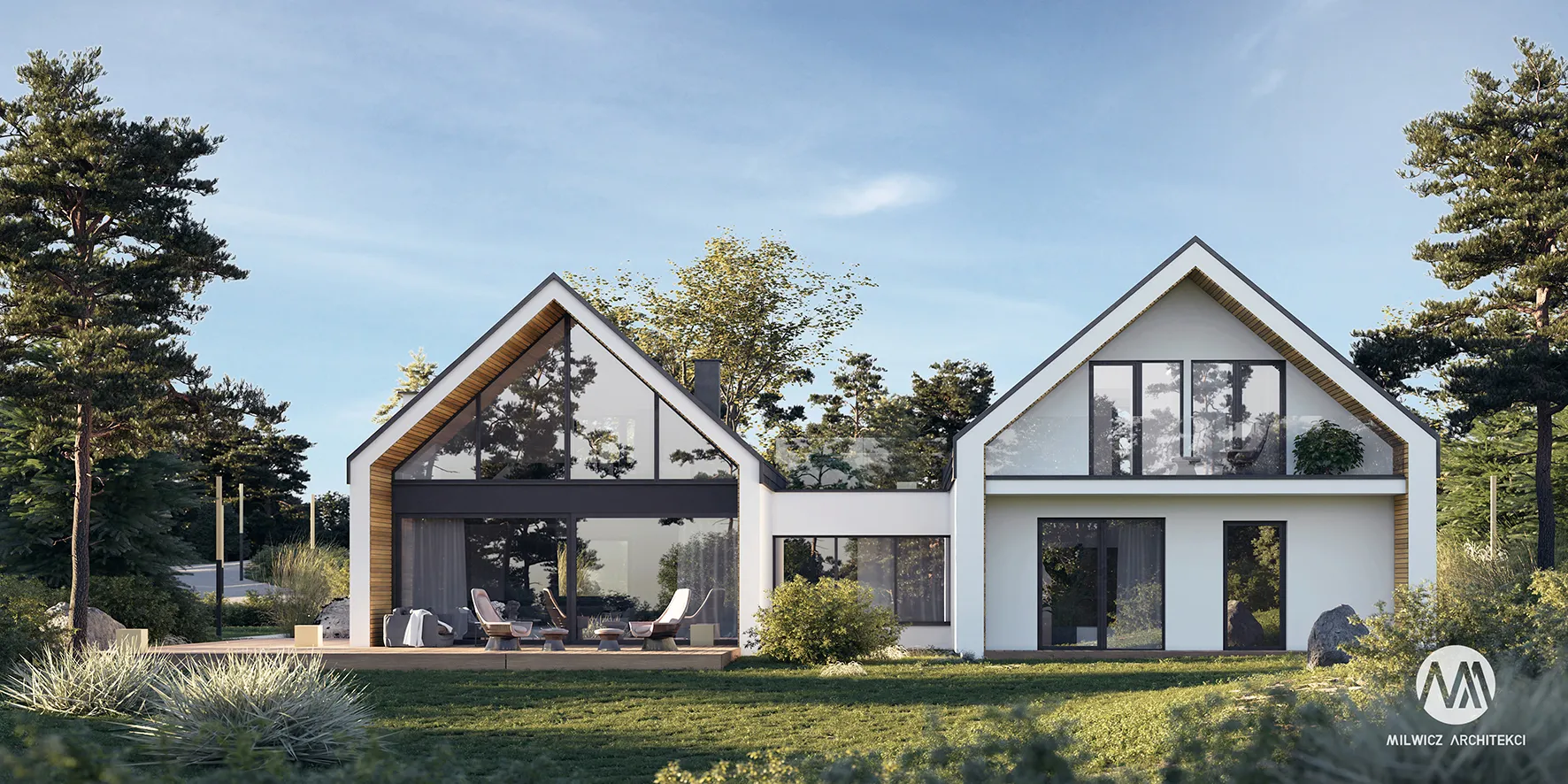 Milwicz architekci - projekt domu D173 - zewnątrz