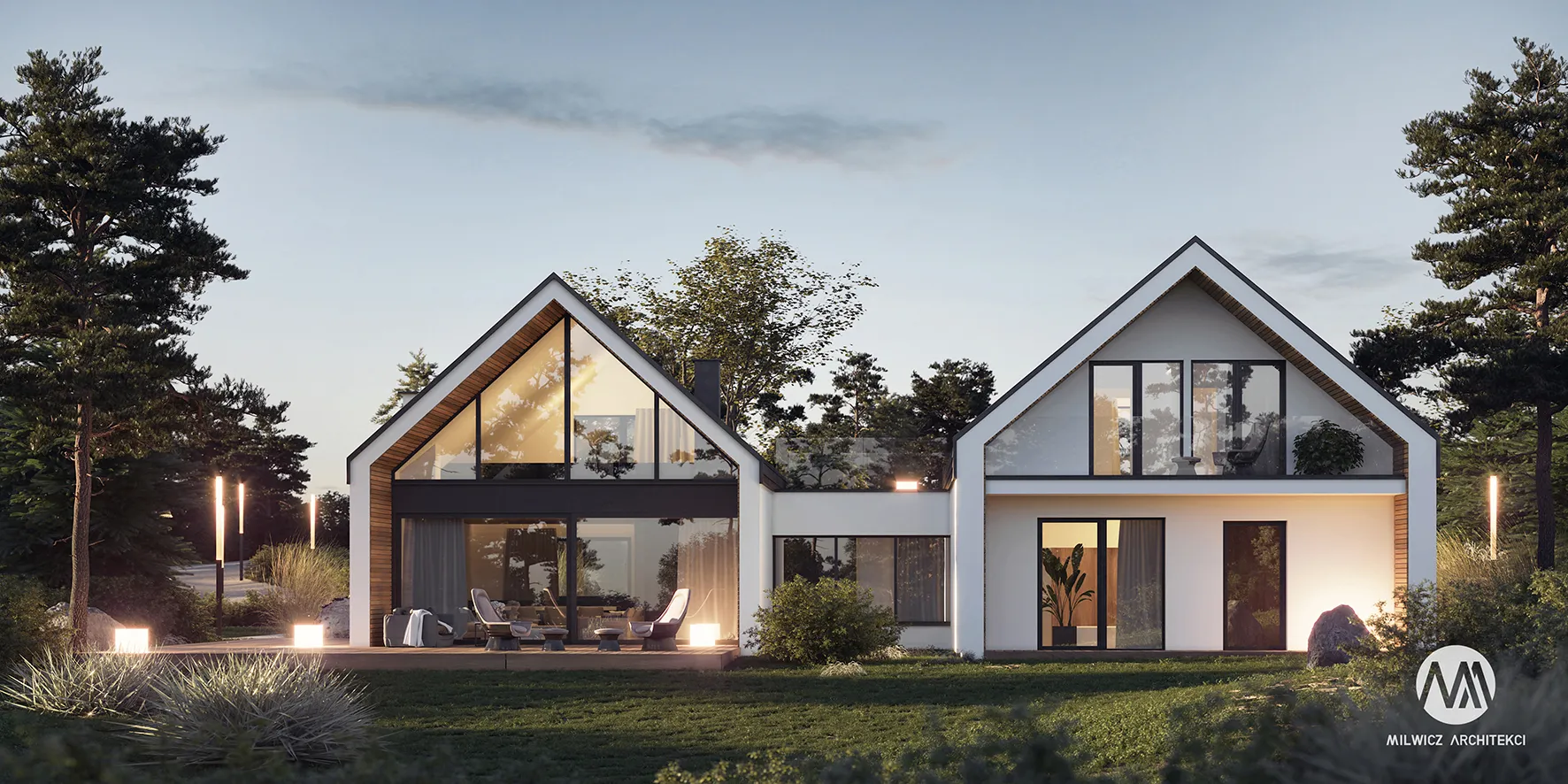 Milwicz architekci - projekt domu D173 - zewnątrz