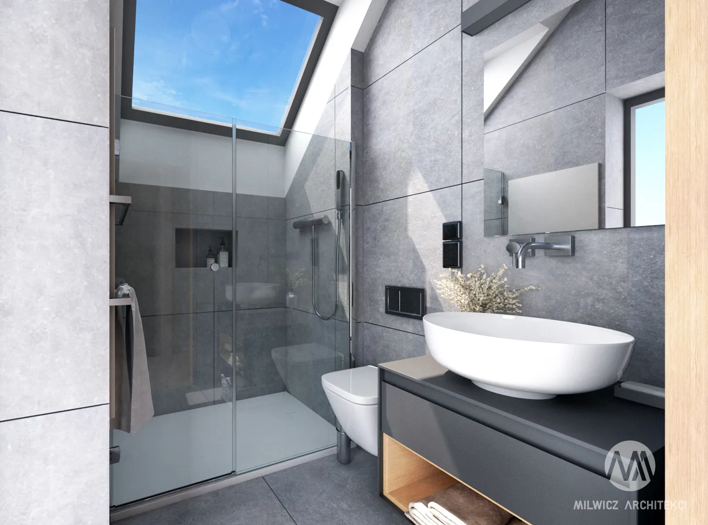 Milwicz architekci - projekt domu D46 - łazienka