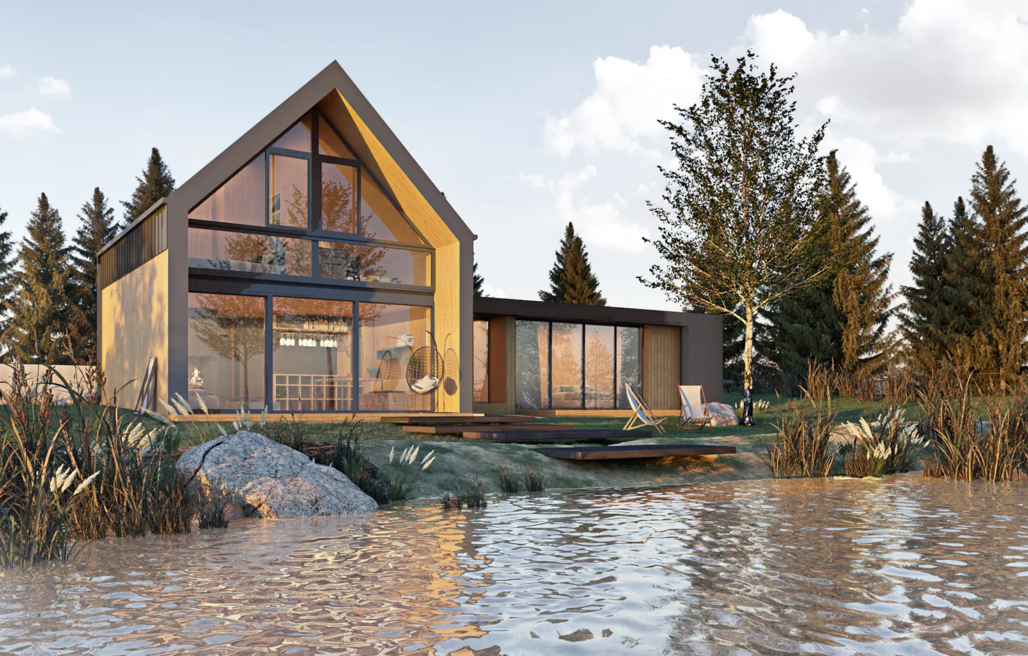Milwicz architekci - projekt domu D46 - zewnątrz