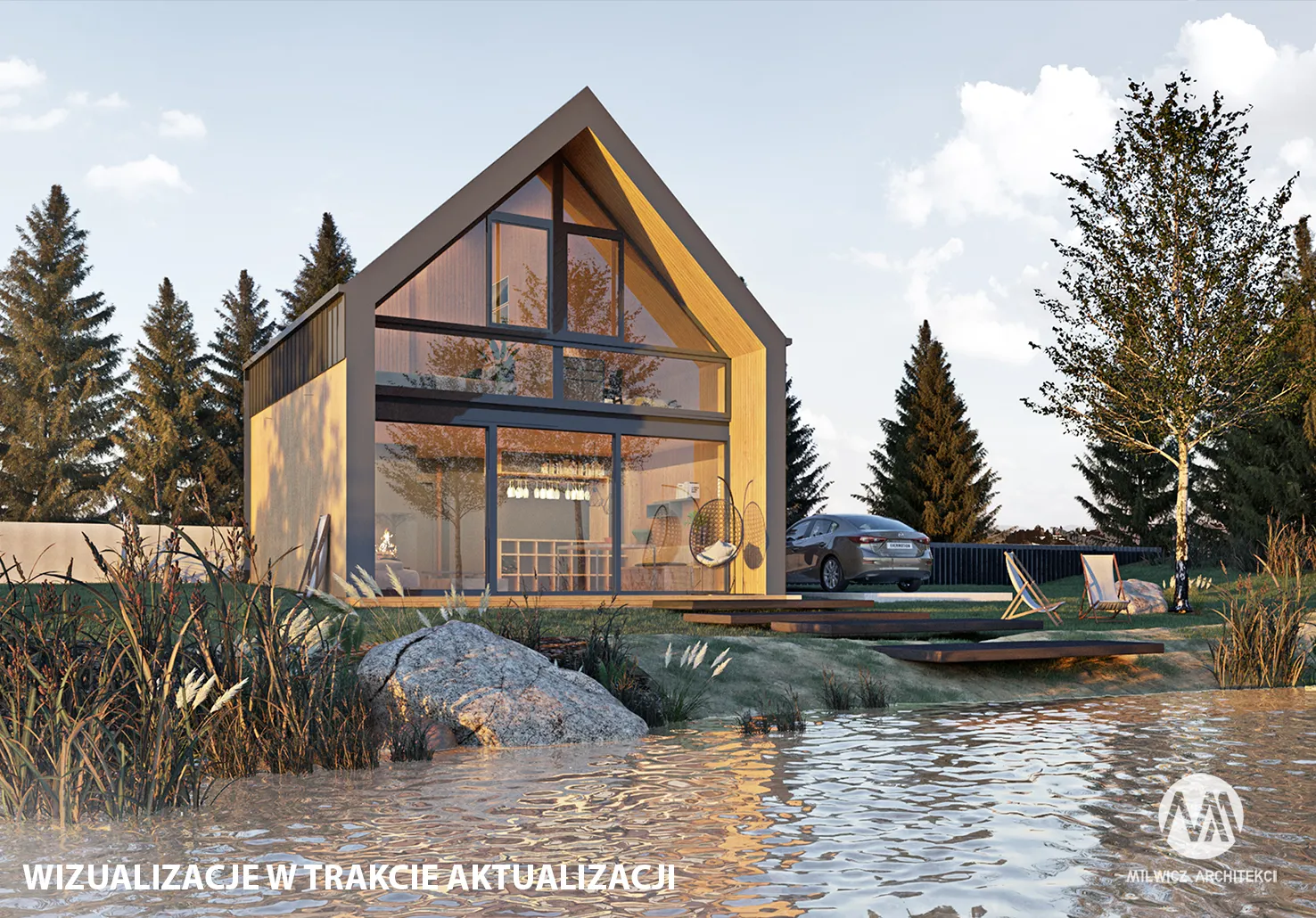 Milwicz architekci - projekt domu D46 - zewnątrz