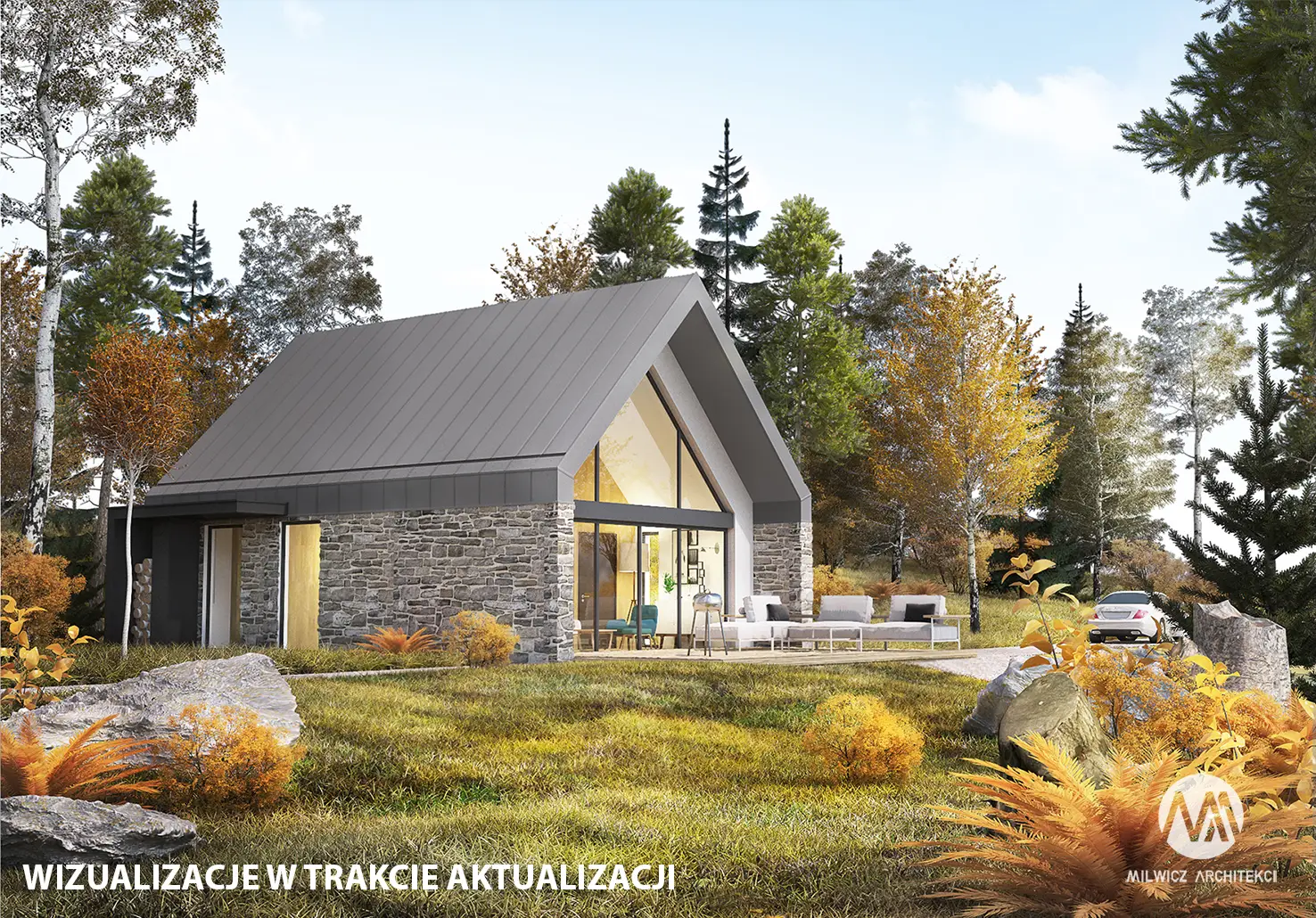 Milwicz architekci - projekt domu D50- wizualizacja