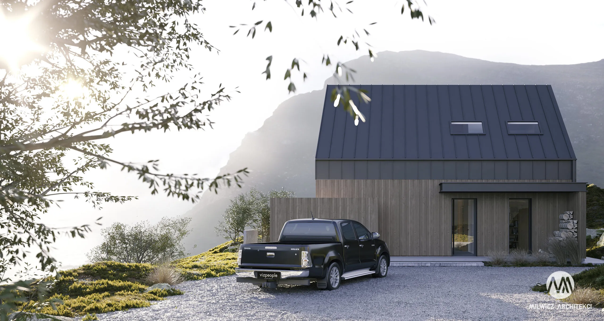 Milwicz architekci - projekt domu D81 - na zewnątrz